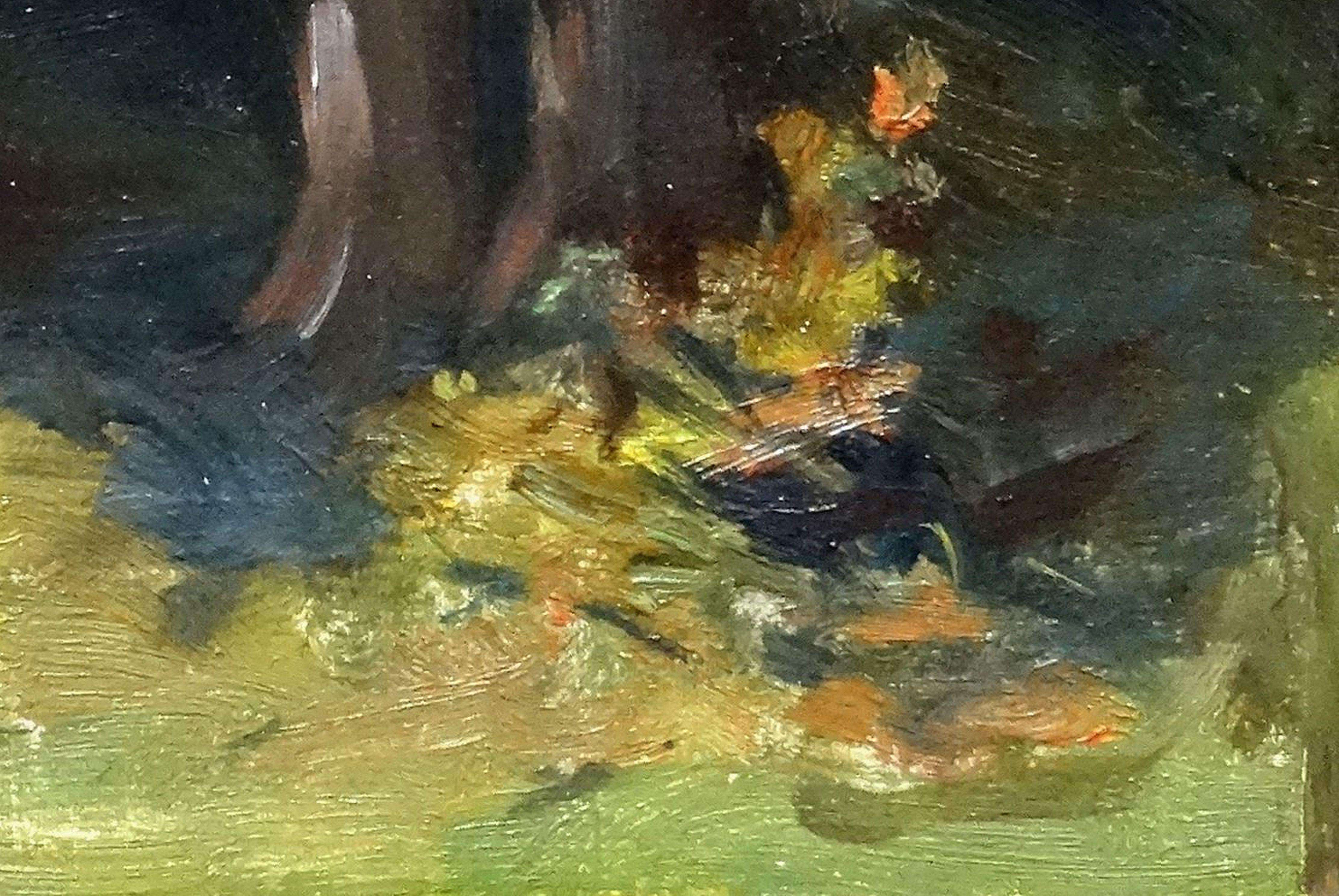 En el bosque. Óleo sobre cartón, 17x25 cm - Painting Realista de Indrikis Zeberins 