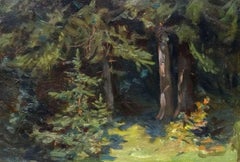Antique In the forest. Oil on cardboard, 17x25 cm