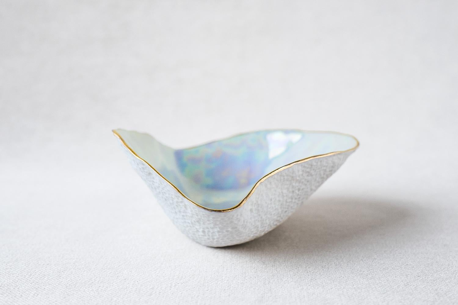 French Indulge Nº2 / Iridescent / Side Dish, Handmade Porcelain Tableware For Sale