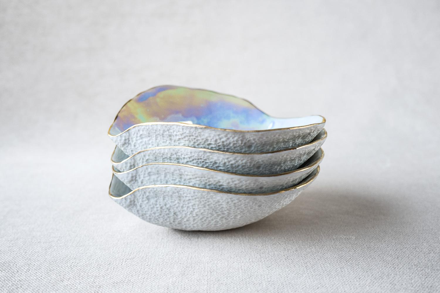 Contemporary Indulge Nº2 / Iridescent / Side Dish, Handmade Porcelain Tableware For Sale