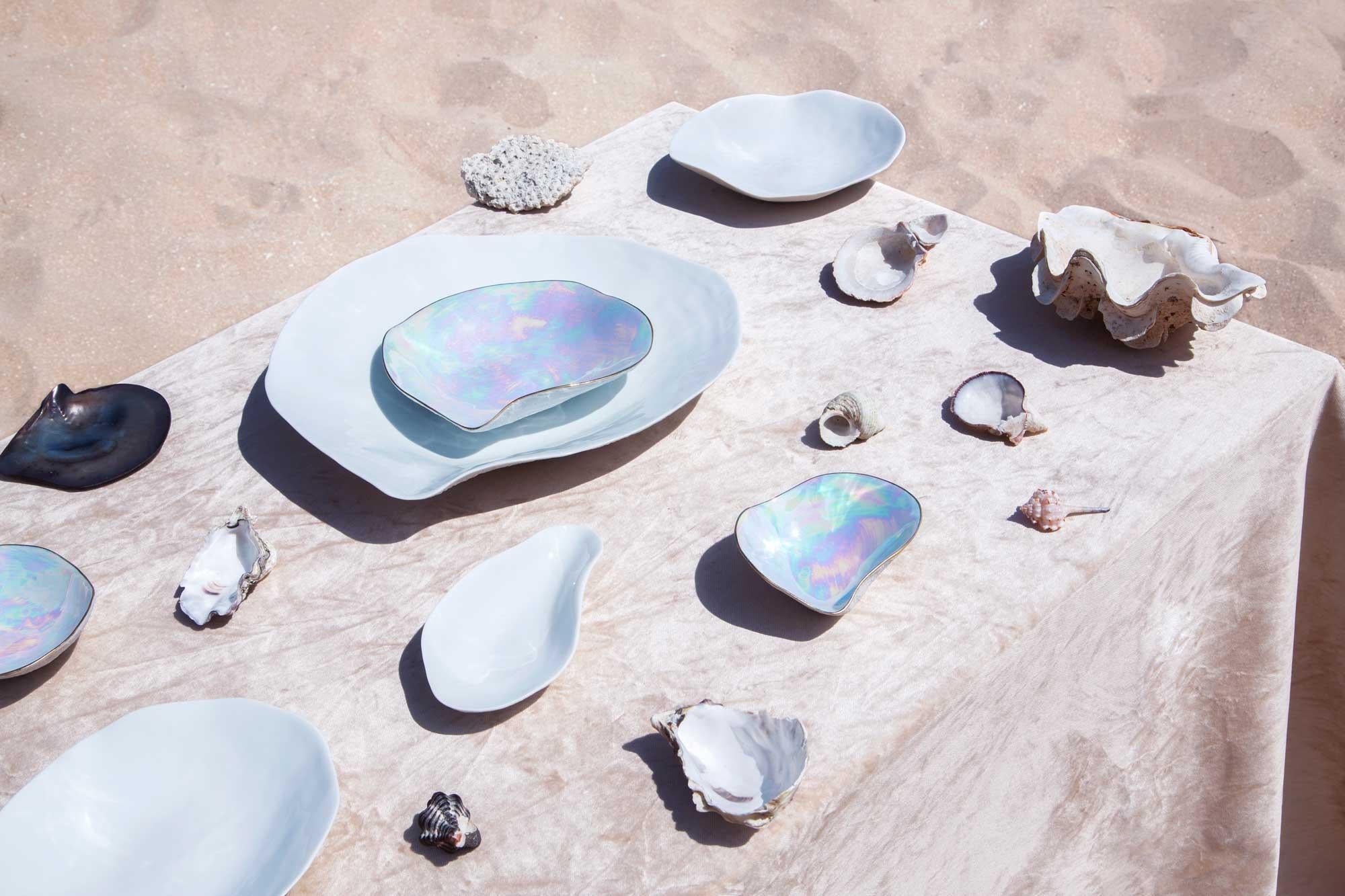 French Indulge nº3 / iridescent / side dish - handmade porcelain tableware For Sale