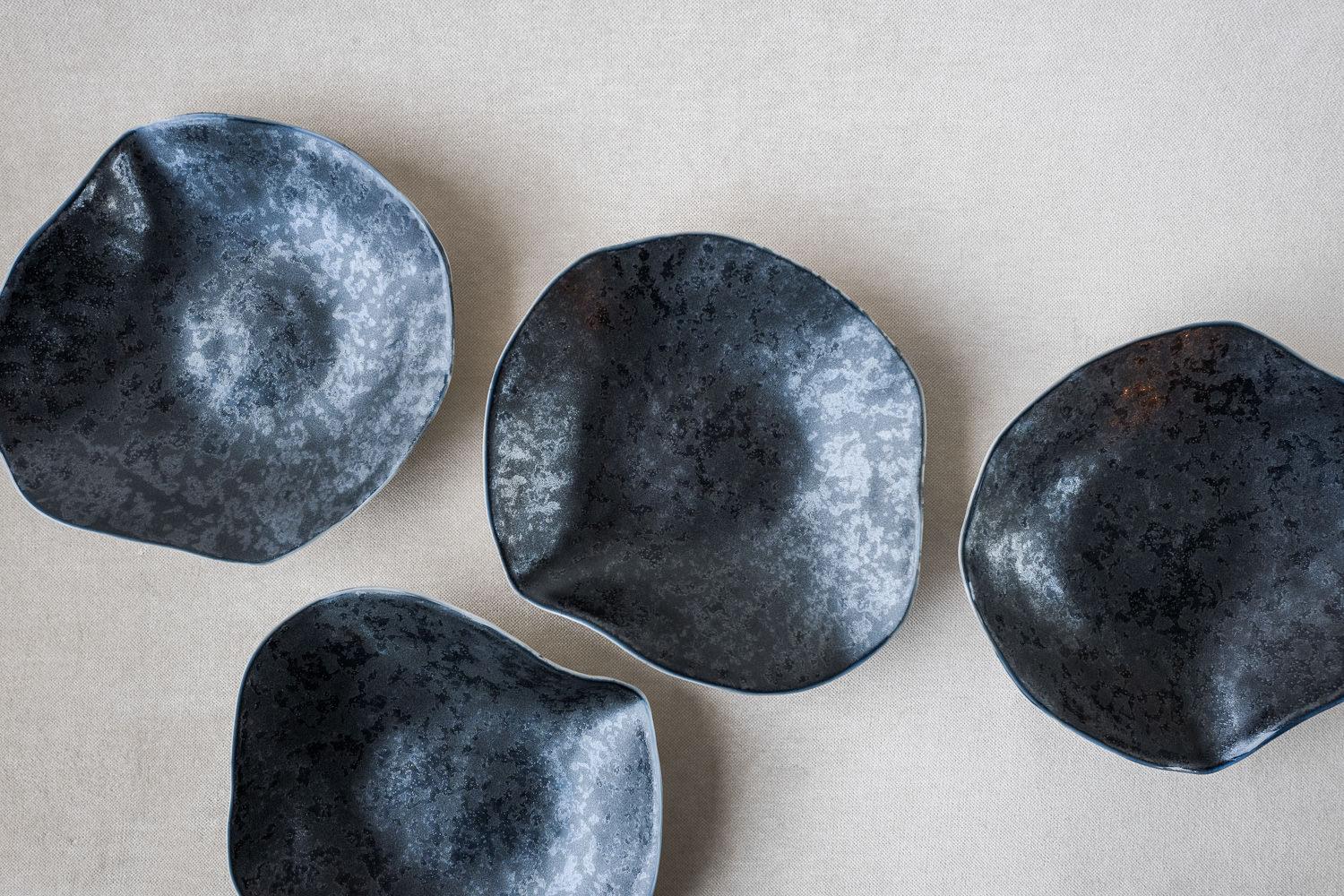 Indulge Nº5 / Graphite Grey / Small Plate, Handmade Porcelain Tableware In New Condition For Sale In Amsterdam, NL