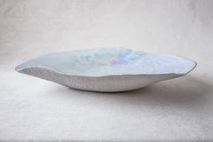 Indulge Nº6/ Iridescent + Golden Rim / Large Plate, Handmade Porcelain Tableware