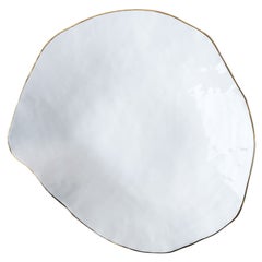 Indulge Nº6 / White + 24k Golden Rim / Large Plate, Handmade Porcelain Tableware