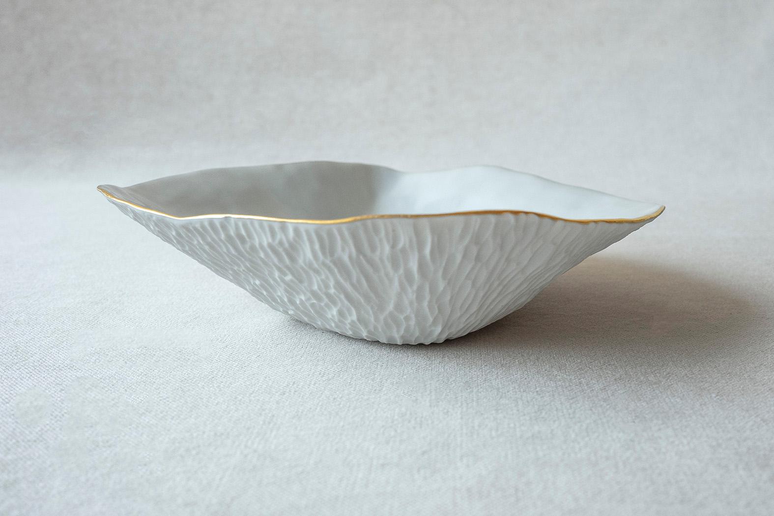 French Indulge Nº9 / Golden Rim / Small Plate, Handmade Porcelain Tableware For Sale