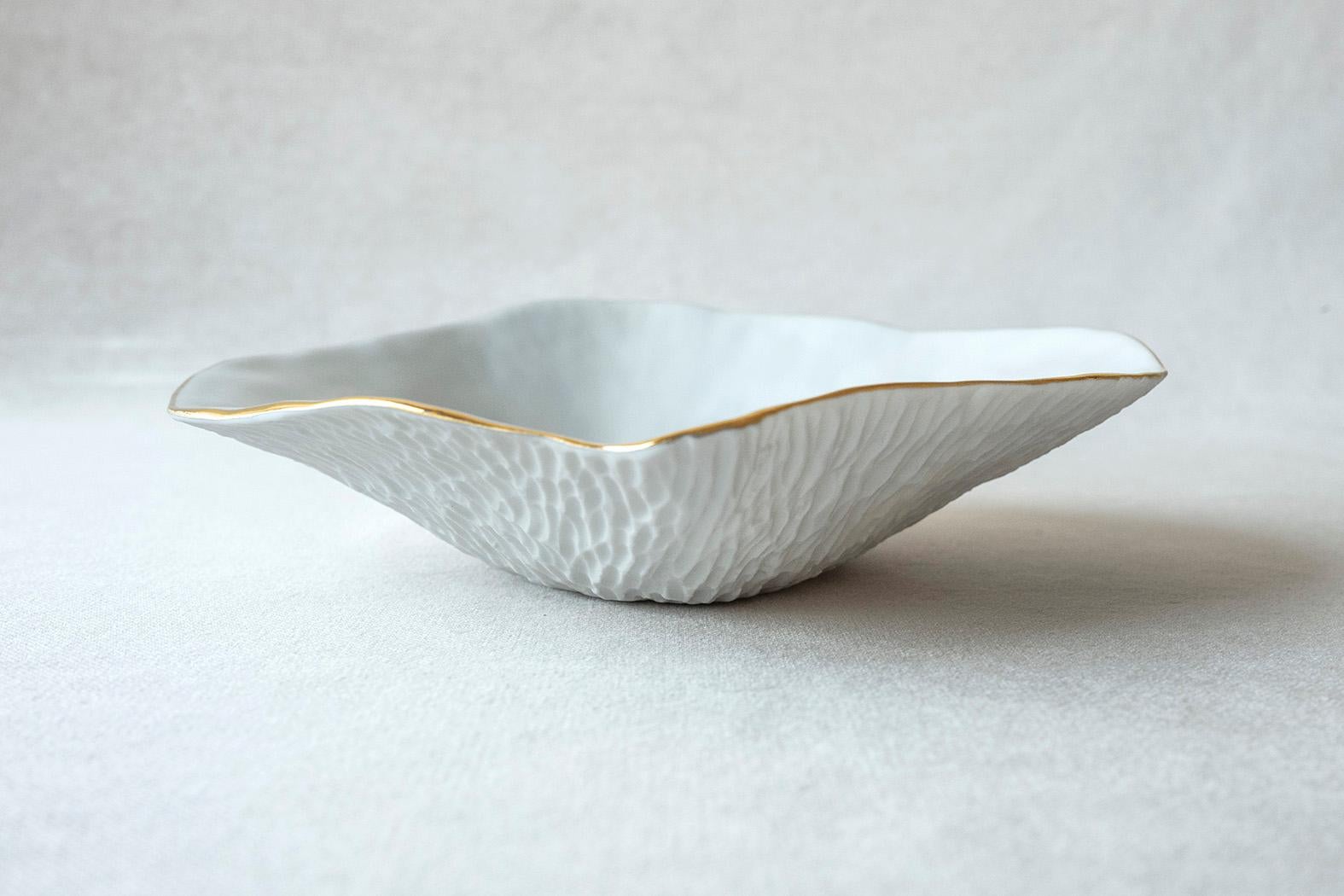 Indulge Nº9 / Golden Rim / Small Plate, Handmade Porcelain Tableware In New Condition For Sale In Amsterdam, NL
