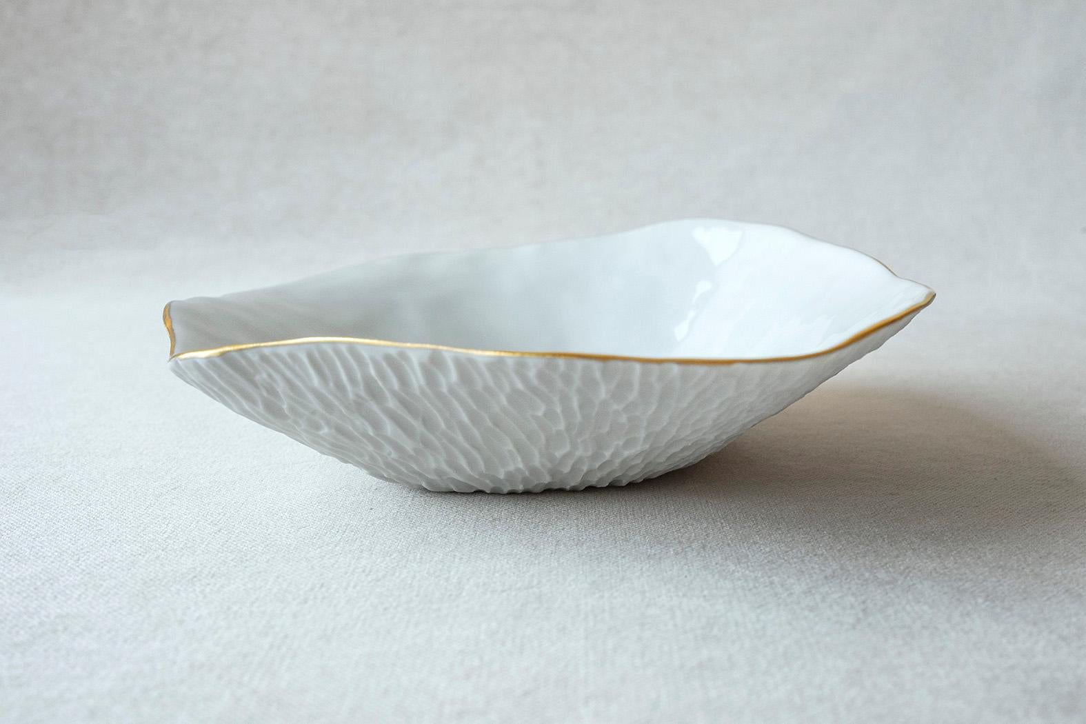 Contemporary Indulge Nº9 / Golden Rim / Small Plate, Handmade Porcelain Tableware For Sale