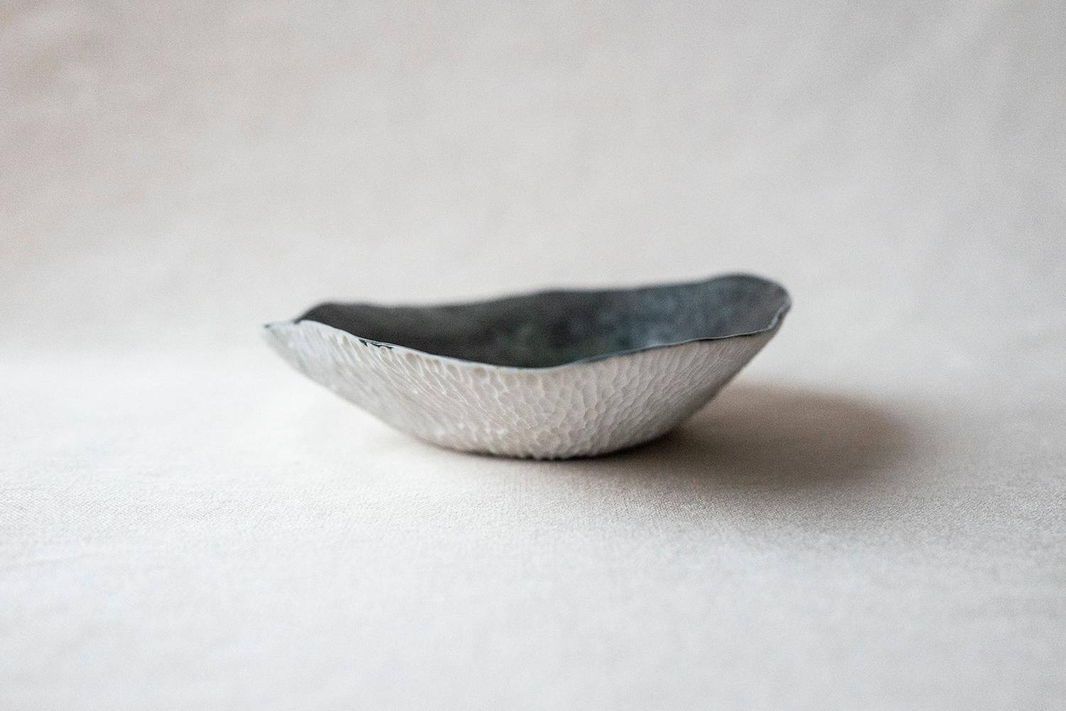 French Indulge Nº9 / Moss Grey / Small Plate, Handmade Porcelain Tableware For Sale