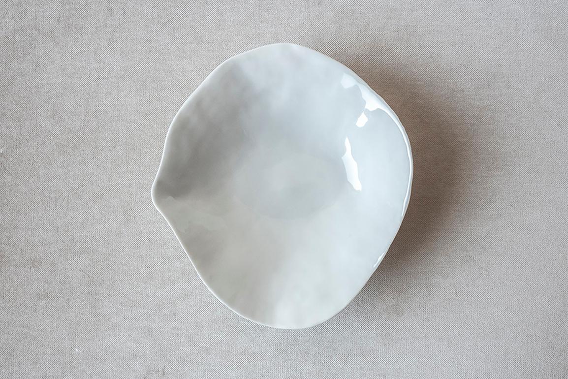 French Indulge Nº9 / White / Small Plate, Handmade Porcelain Tableware For Sale