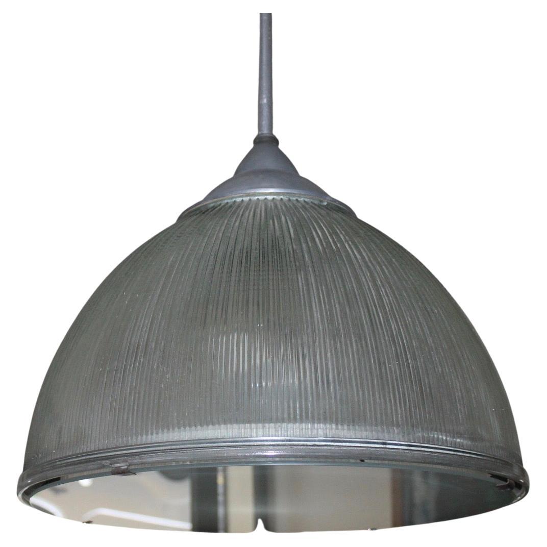 Indusrial Halophane, Pendant Light, Italy 1950 For Sale