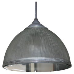 Vintage Indusrial Halophane, Pendant Light, Italy 1950