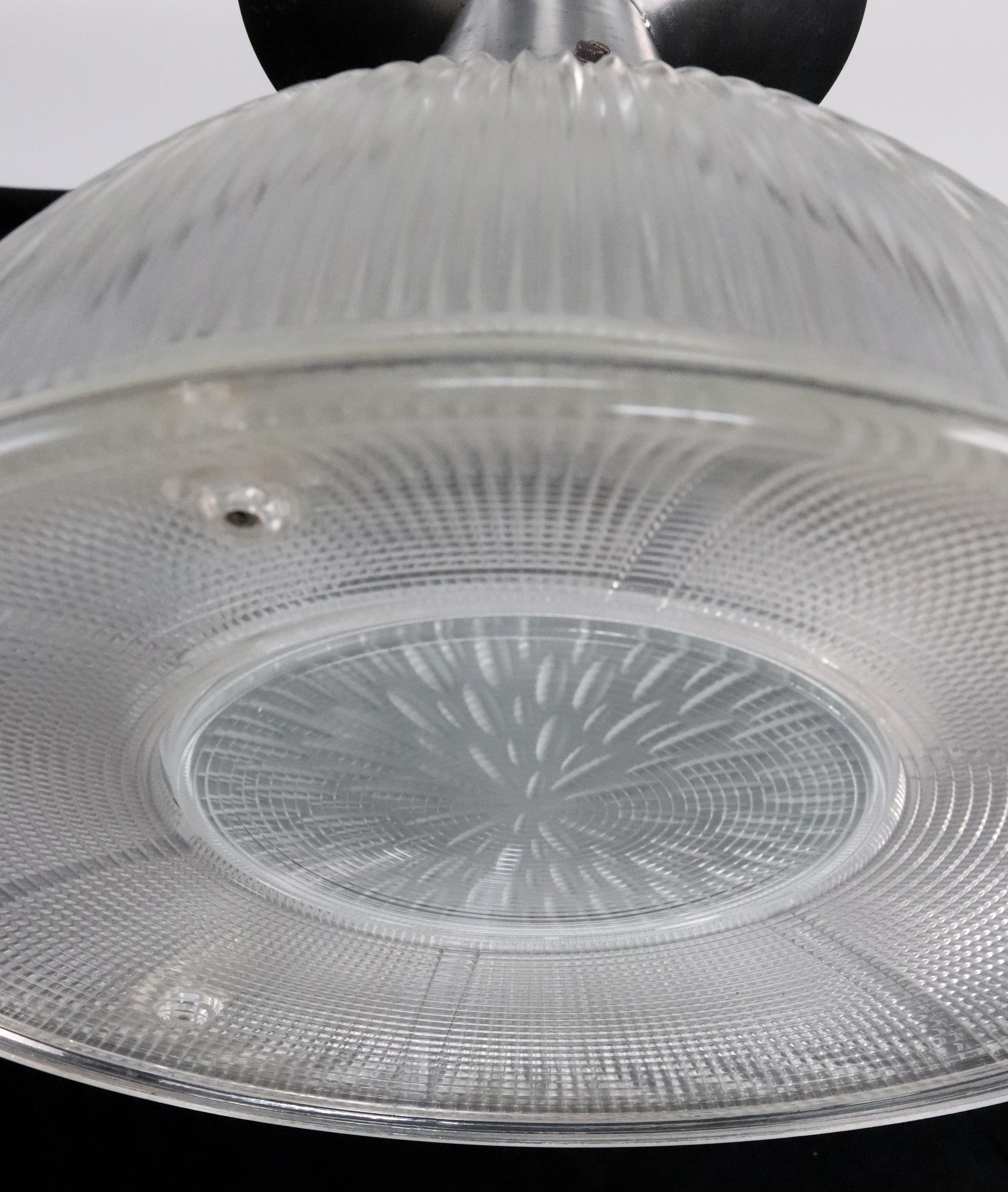 Industrial 15,5 pouces Lights à encastrer en verre Holophane en vente 4