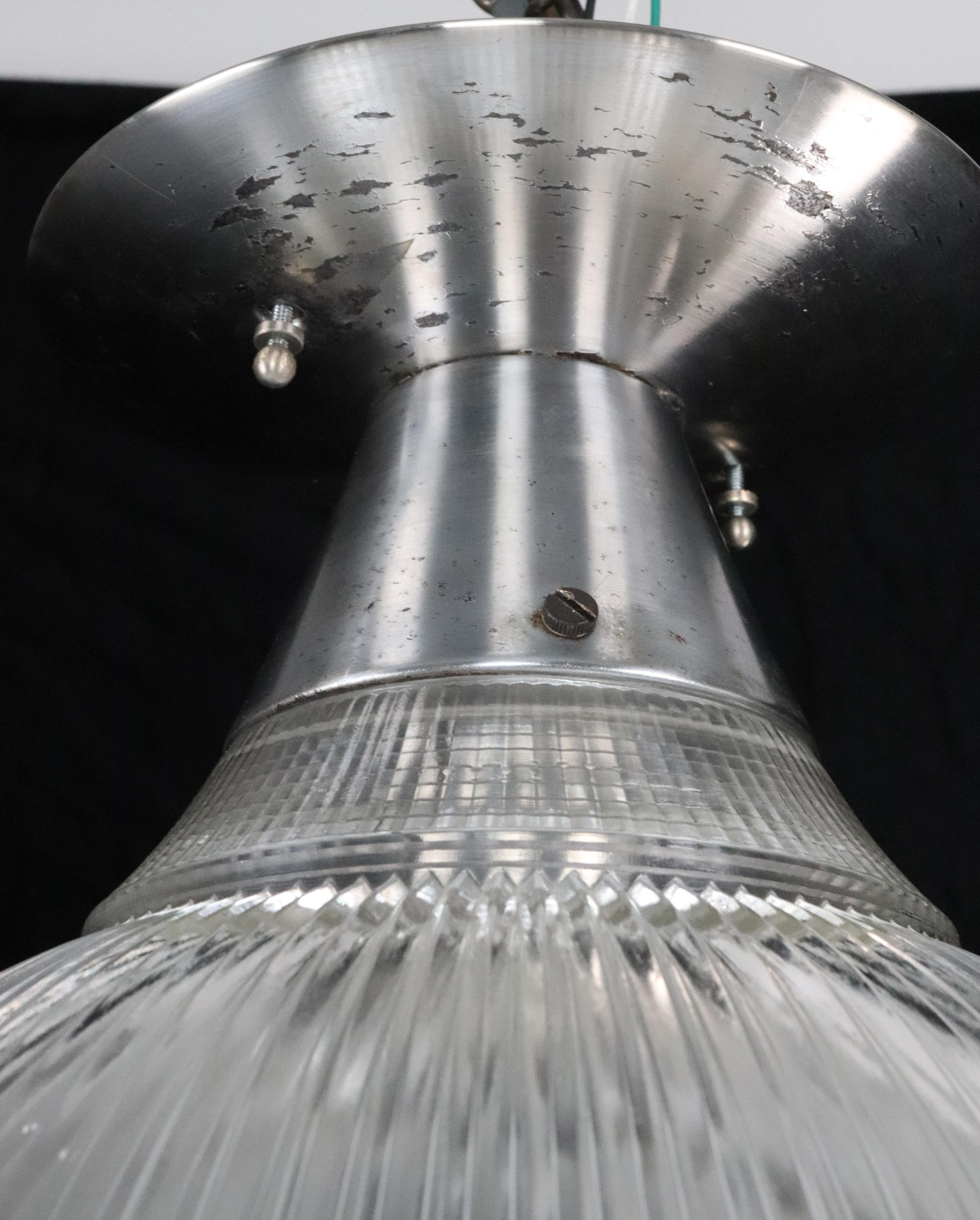 Industrial 15,5 pouces Lights à encastrer en verre Holophane en vente 5