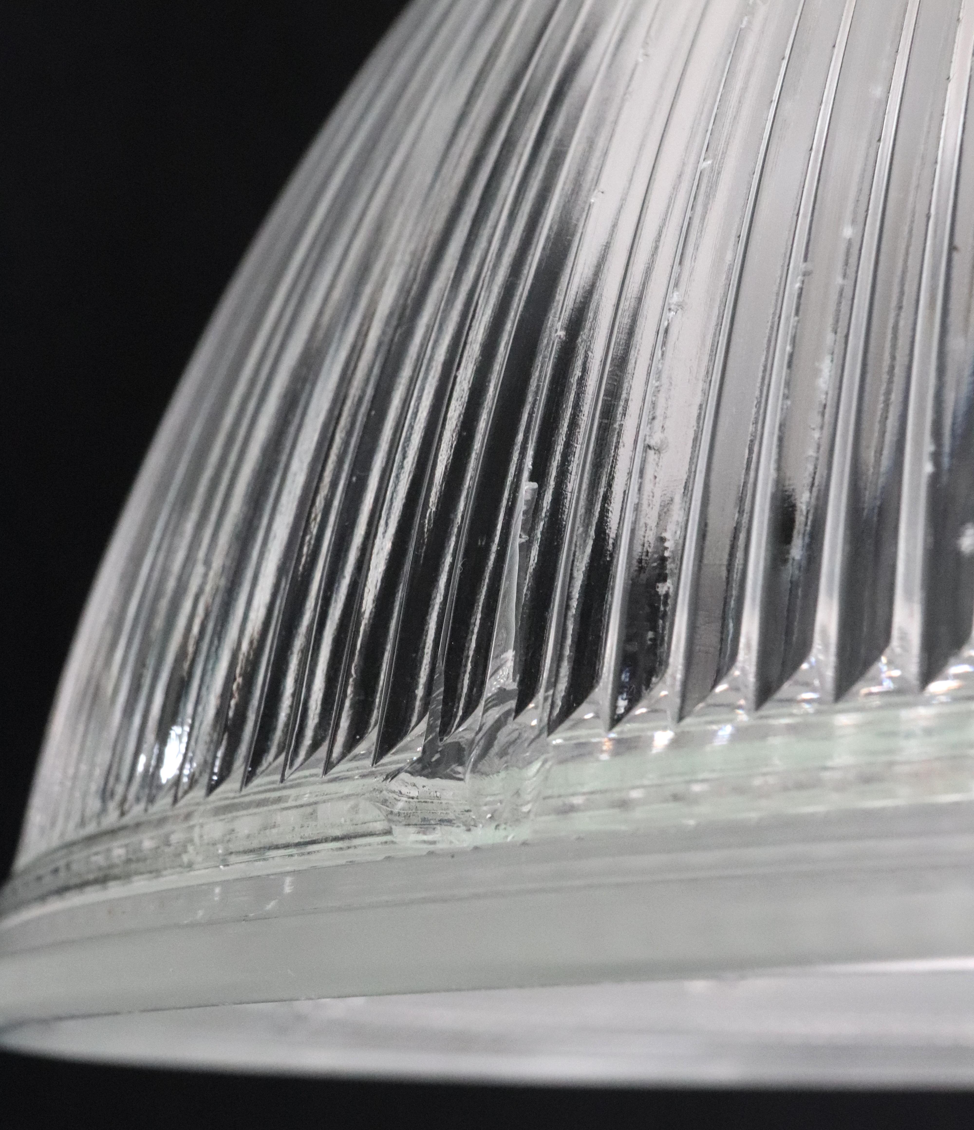 Acier Industrial 15,5 pouces Lights à encastrer en verre Holophane en vente