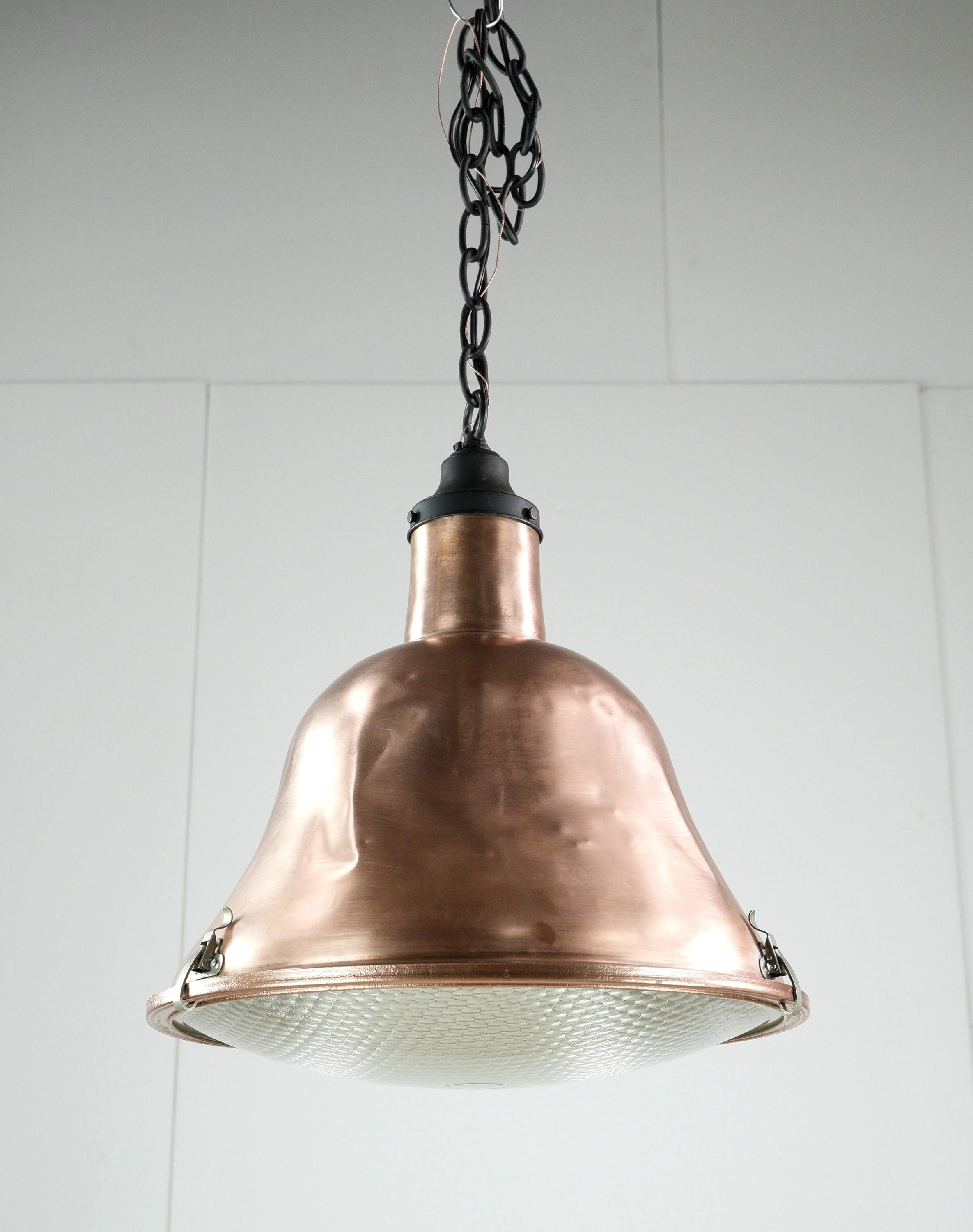 Industrial 16.75 in. Copper Stage Pendant Light Qty Available For Sale 2