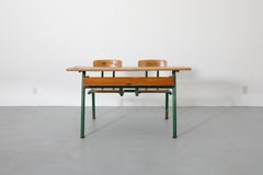 Industrial 1950s French Tandem School Desk by Matco