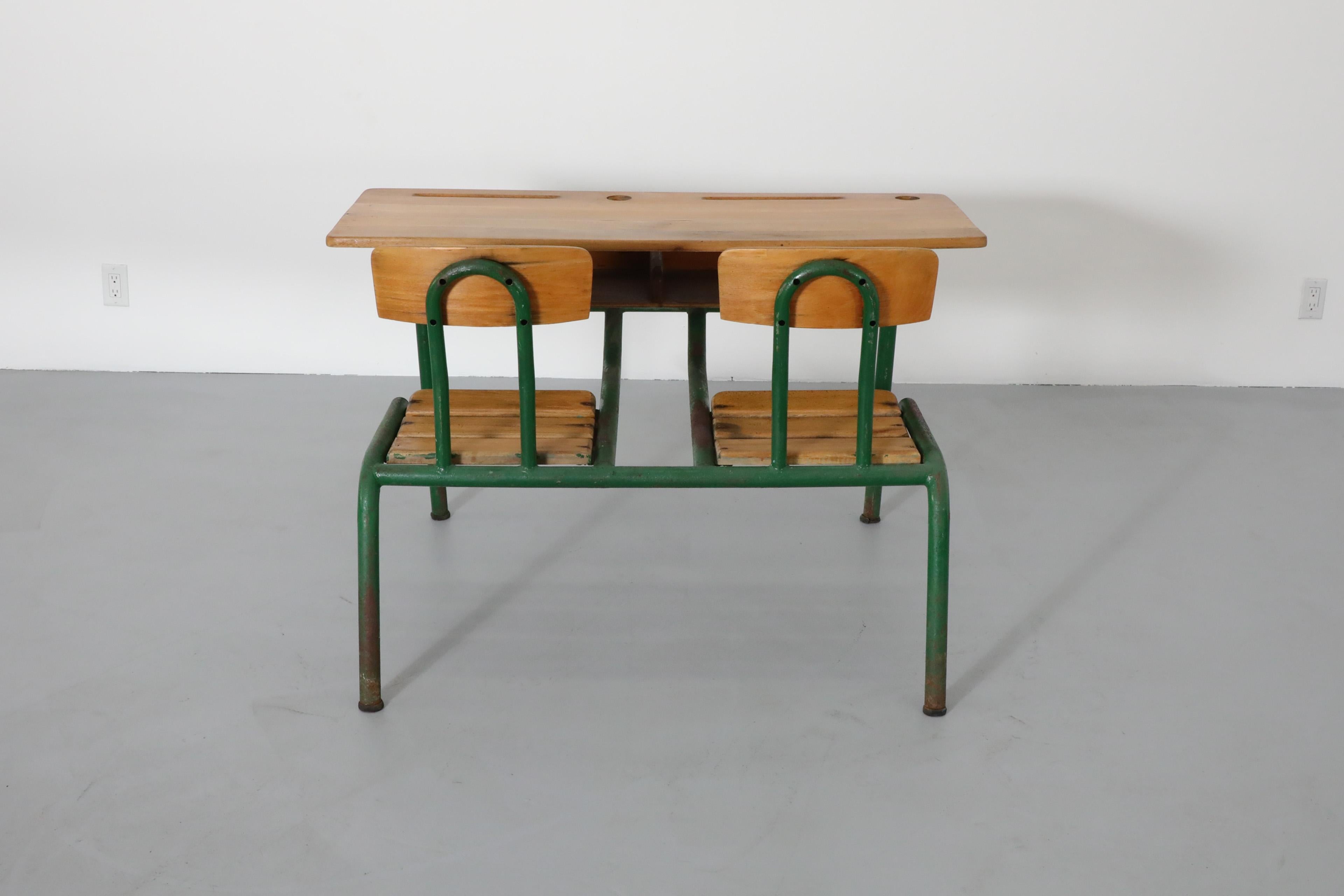 Français Bureau d'écolier tandem industriel français des années 1950 par Matco