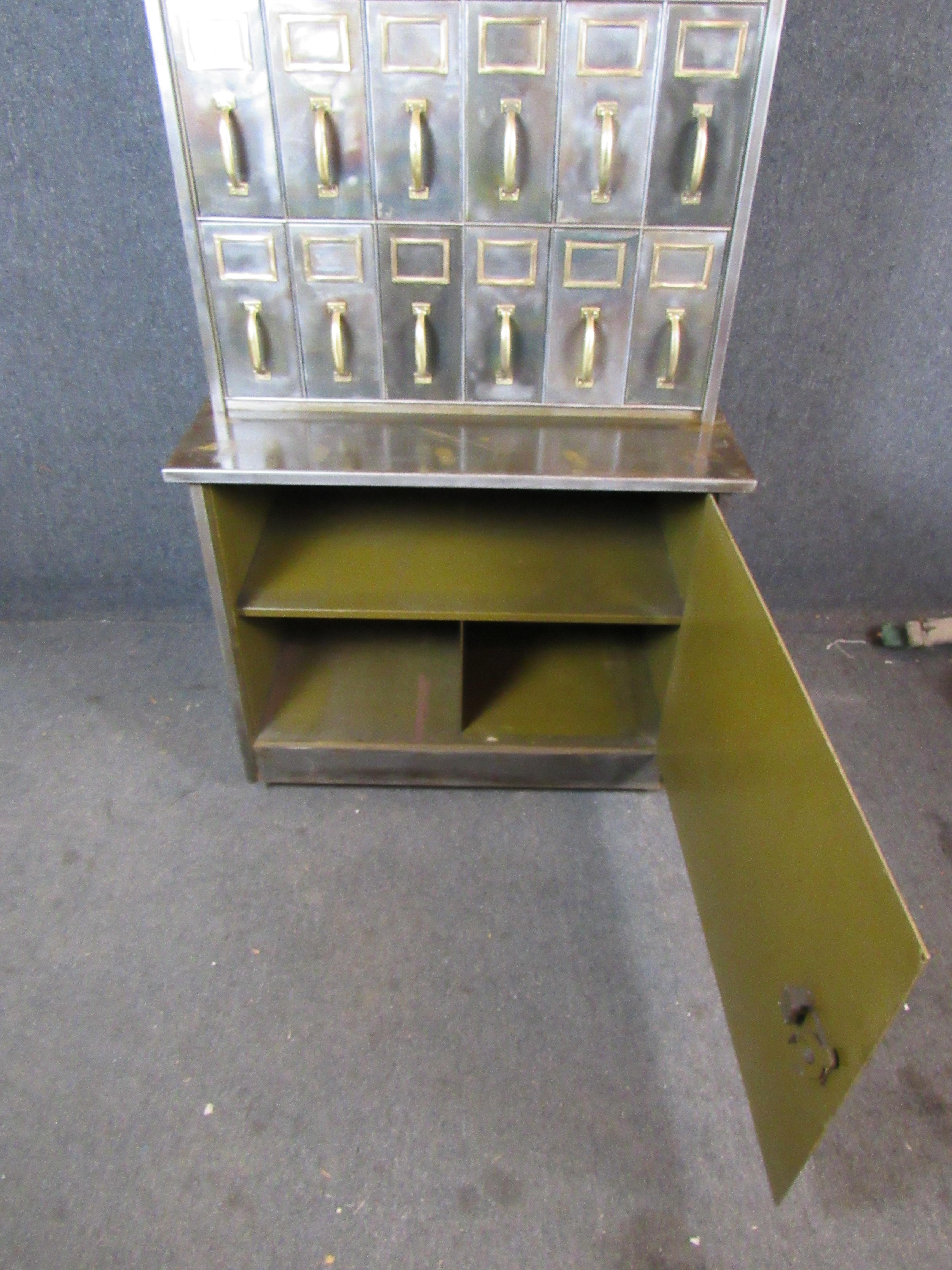 Industrial 2-Piece Catalog Cabinet For Sale 9