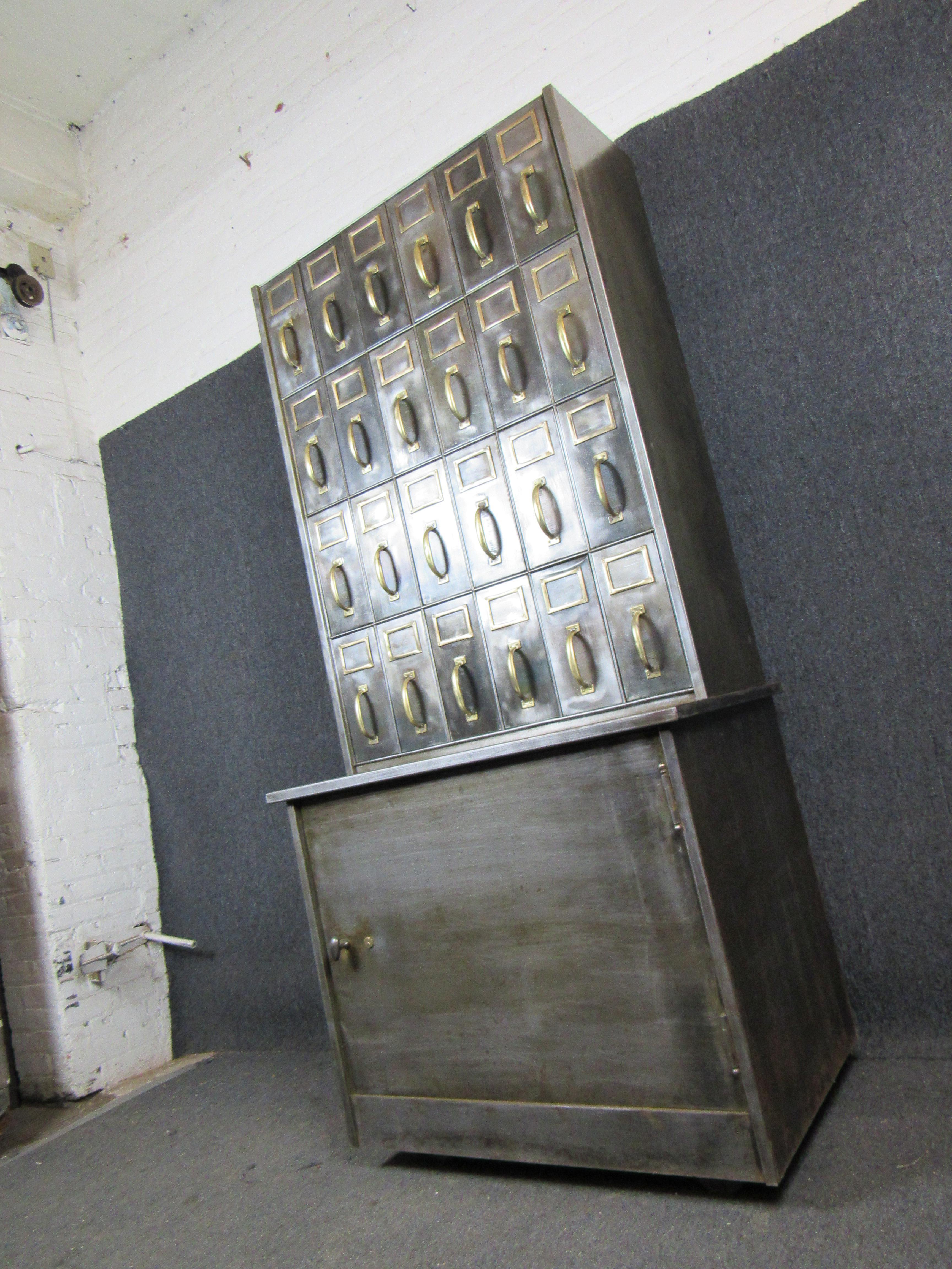 Industrial 2-Piece Catalog Cabinet For Sale 1