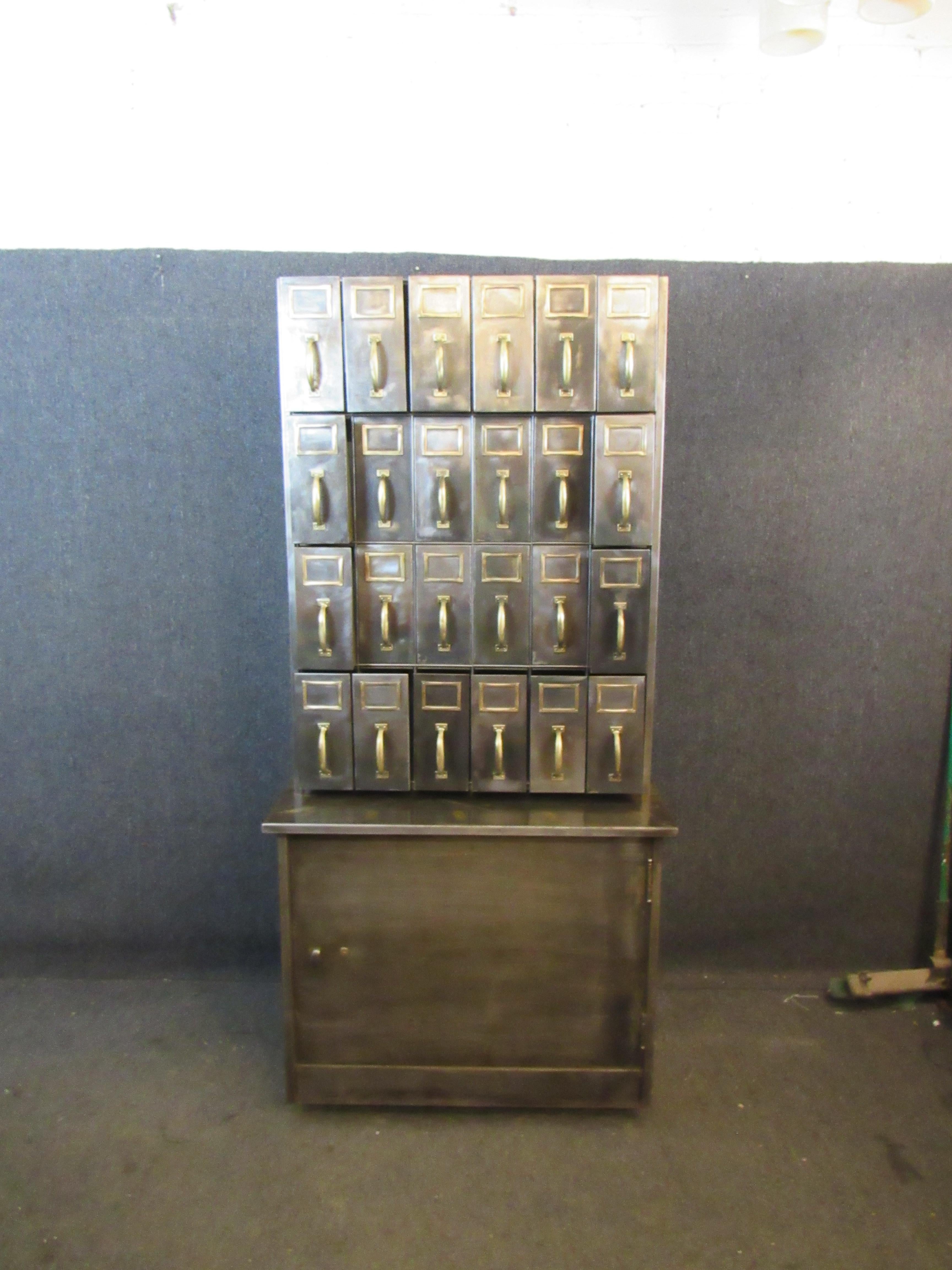 Industrial 2-Piece Catalog Cabinet For Sale 2