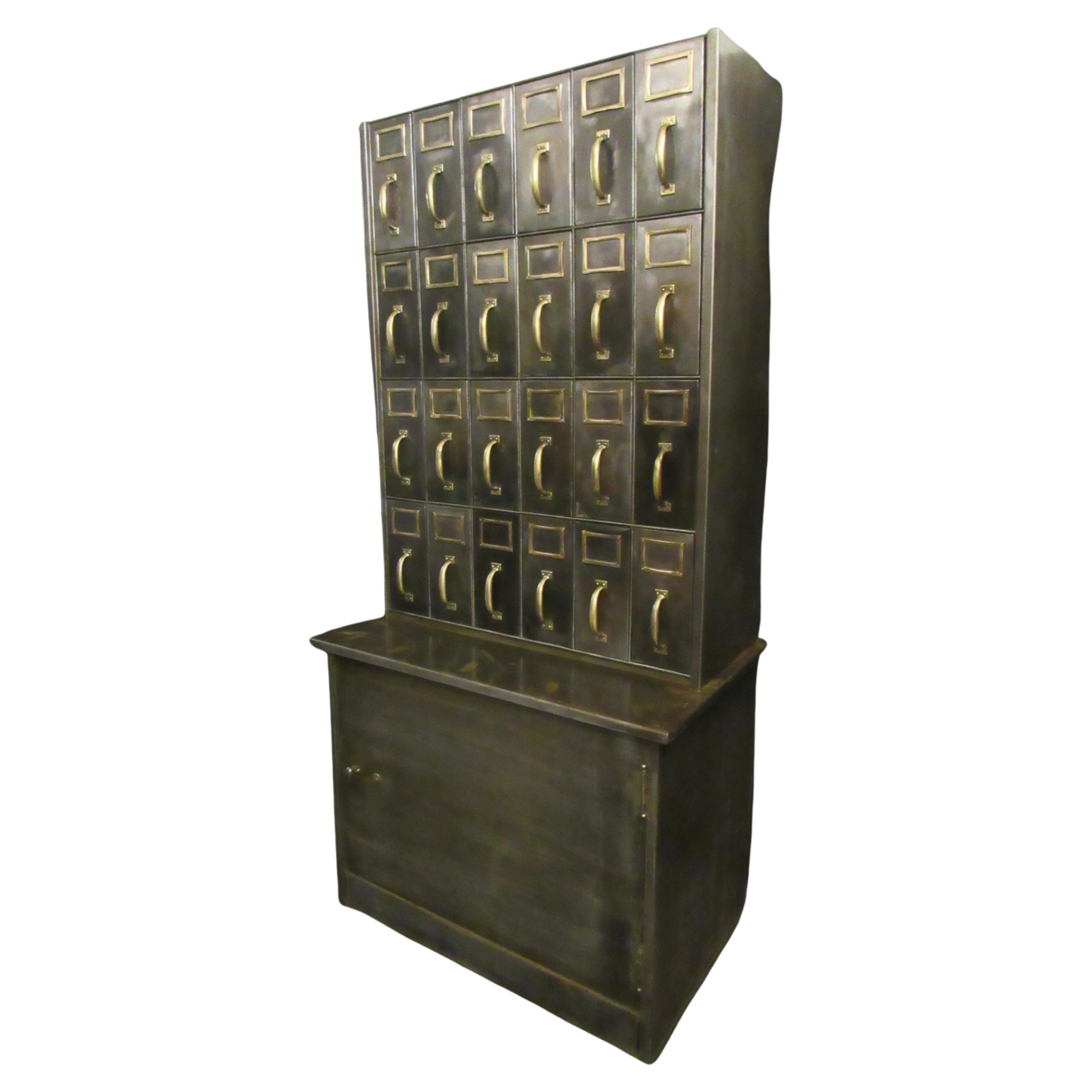 Industrial 2-Piece Catalog Cabinet For Sale