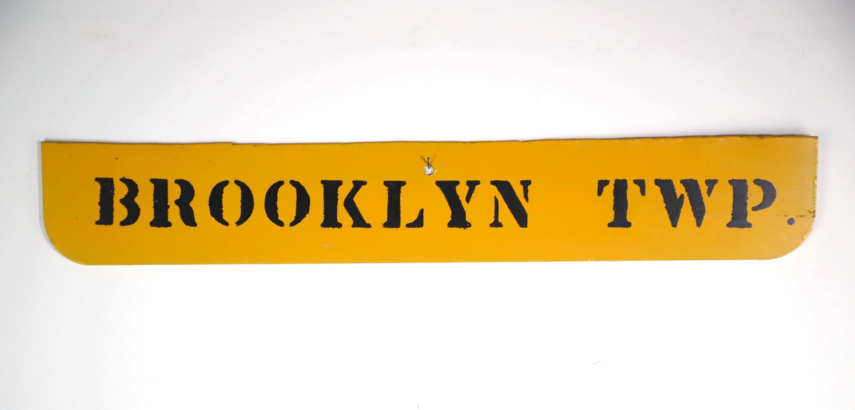 Industrial 24 in. Yellow Enameled Brooklyn TWP Street Sign 4