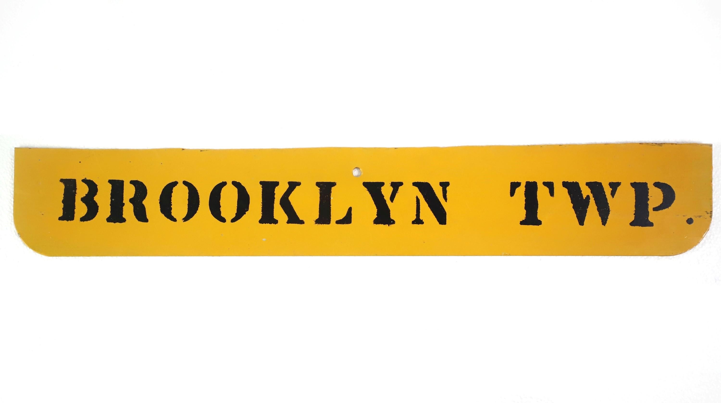 Steel Industrial 24 in. Yellow Enameled Brooklyn TWP Street Sign