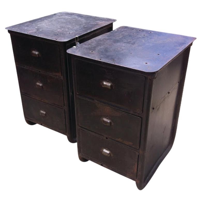 Industrial 3 Drawer Cabinet, Each For Sale