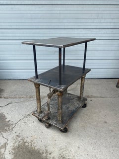 Industrial 3-Tiered Chain Drive Adjustable Steel Table / Bar Cart/ Factory Lift