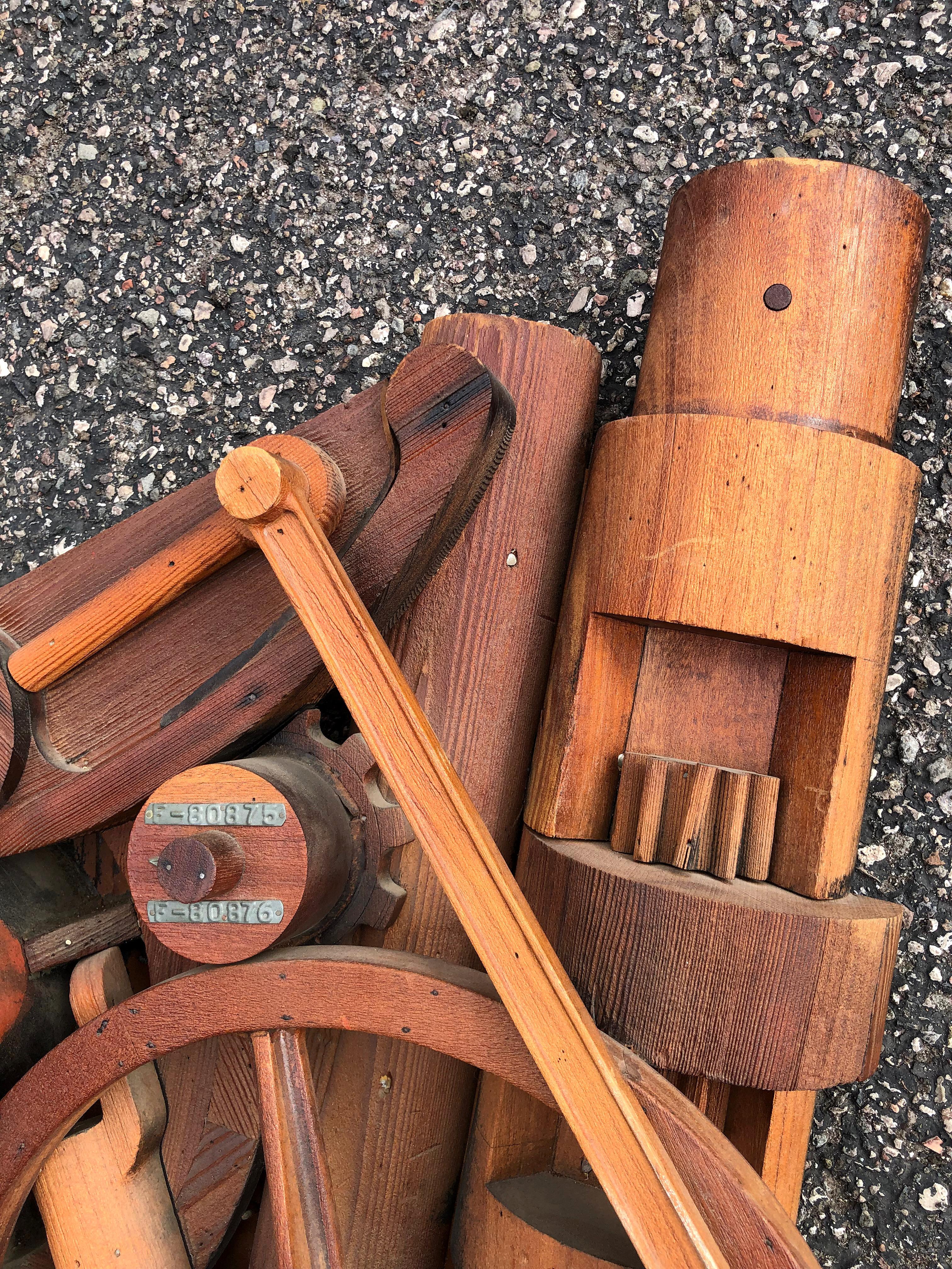 Industrial 3D Carved Wood Sculptural Display In Good Condition For Sale In Clarkdale, AZ