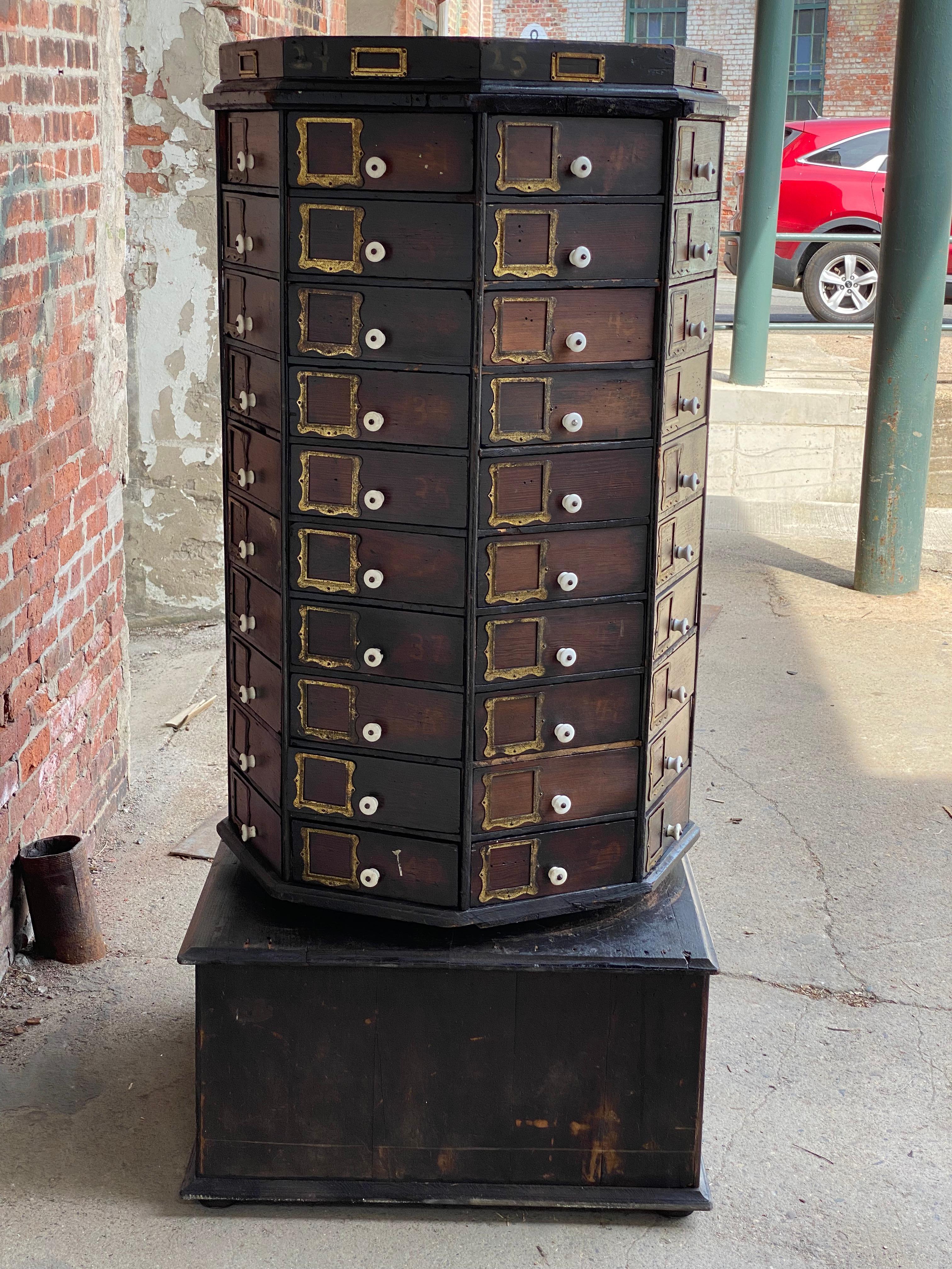 vintage rotating hardware bins