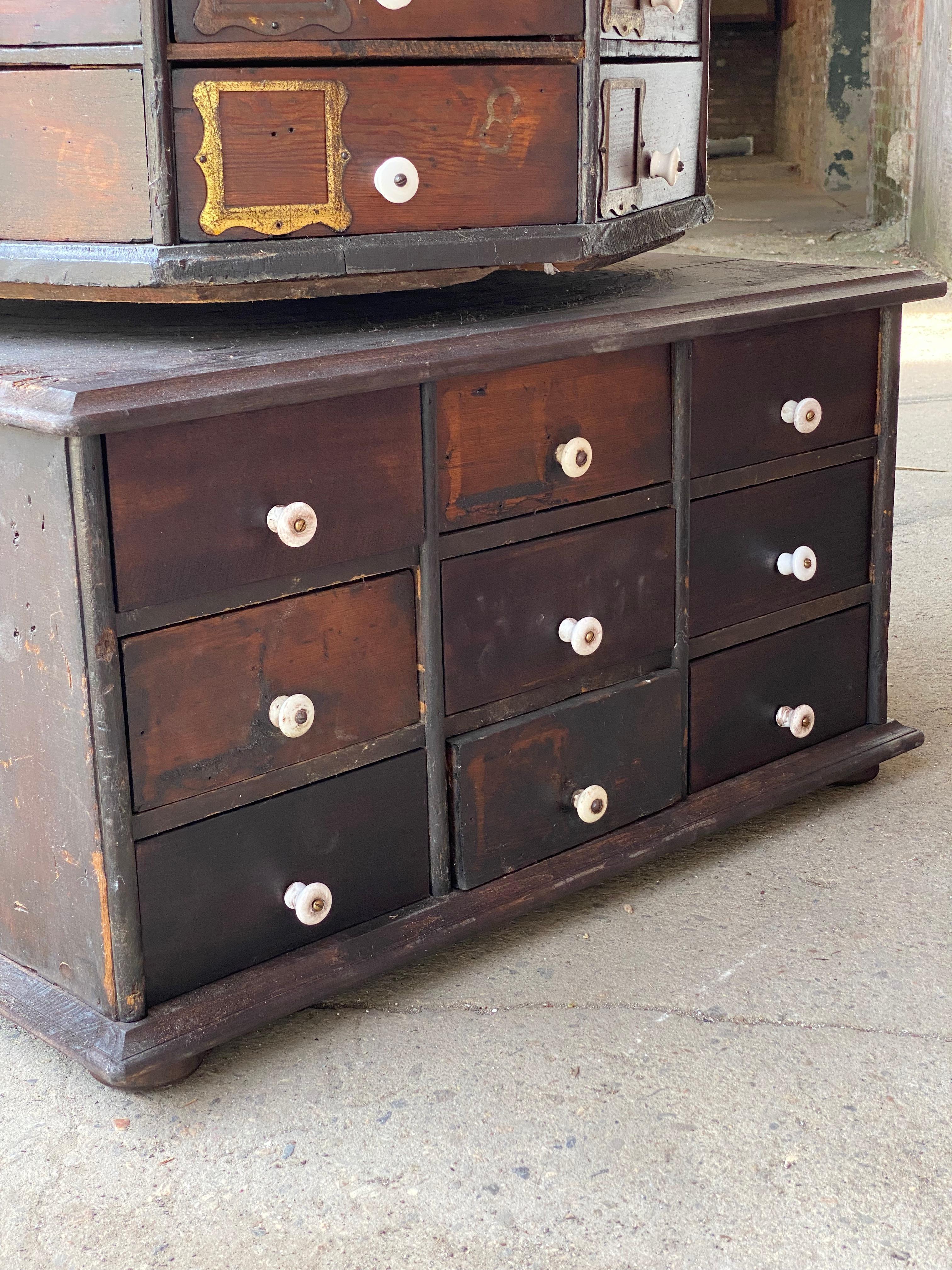 American Industrial 98 Drawer Revolving Hardware Cabinet For Sale