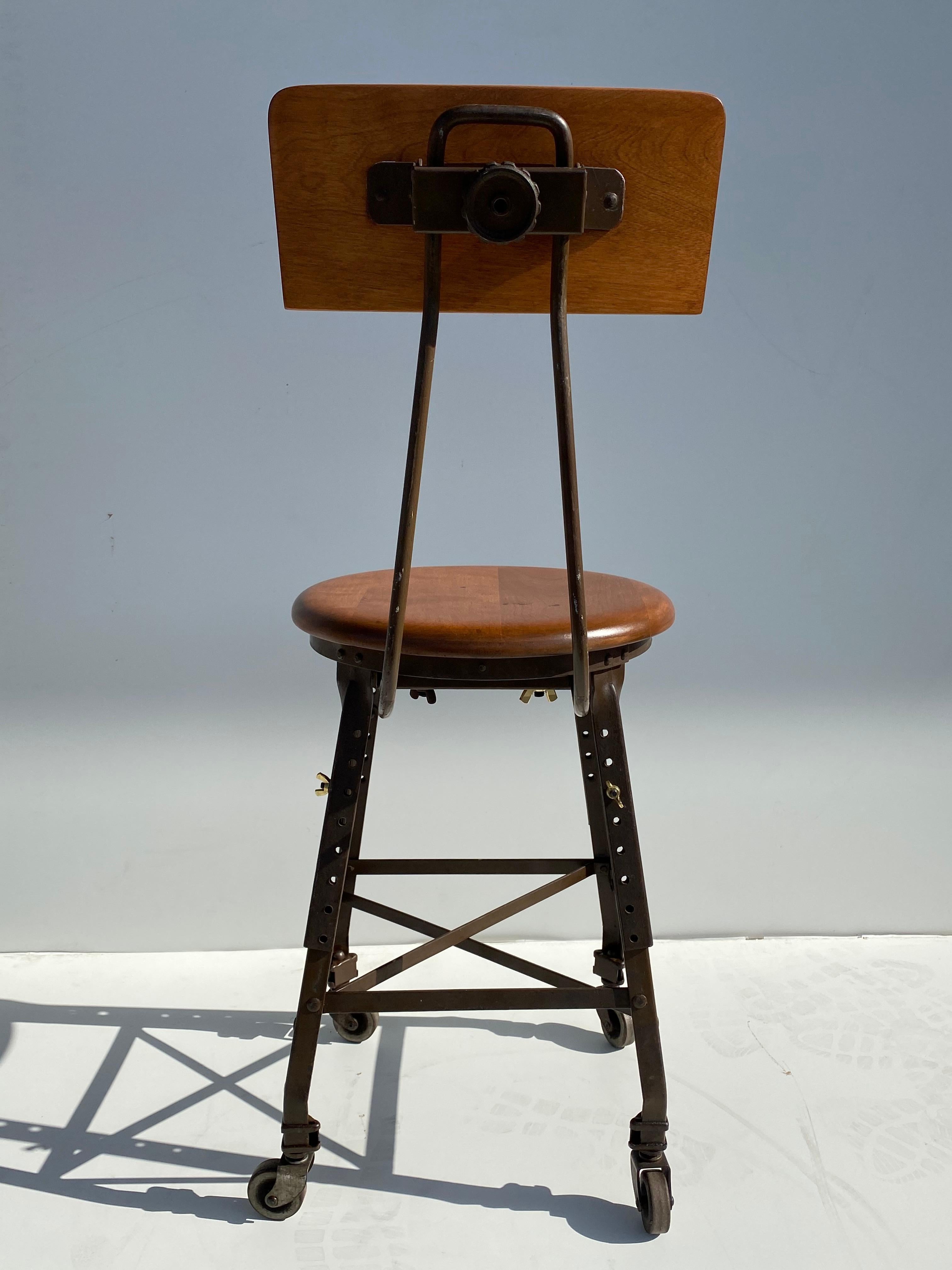 Metal Industrial Adjustable Artist's Stool