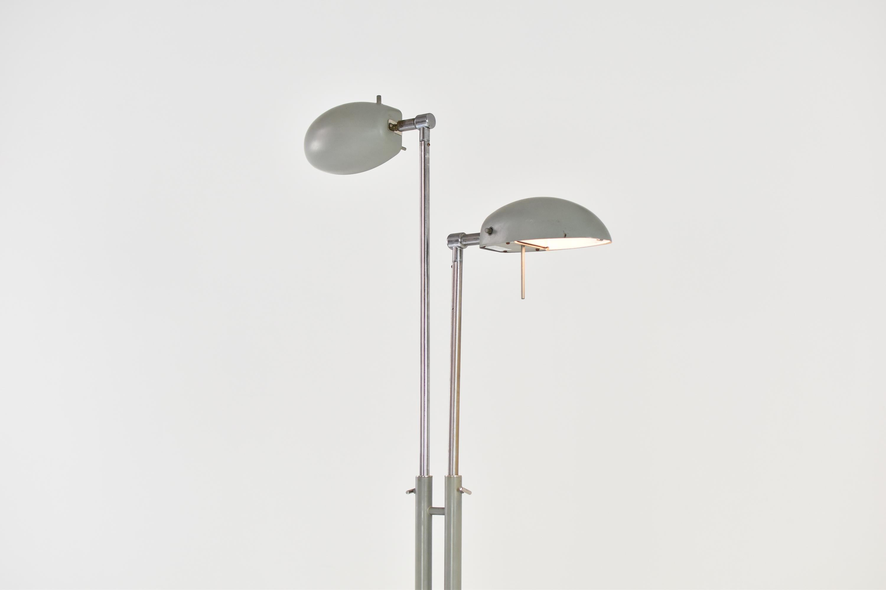Metal Industrial Adjustable Floor Lamp from France, 1960s