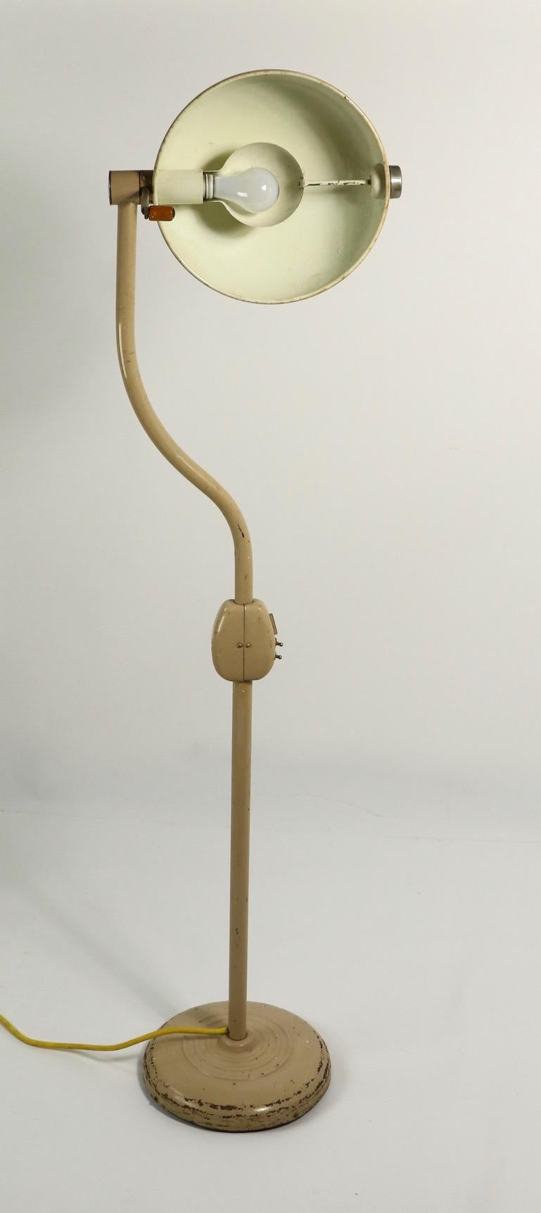 Industrial Adjustable Medical Floor Lamp by Hill Rom In Good Condition In New York, NY