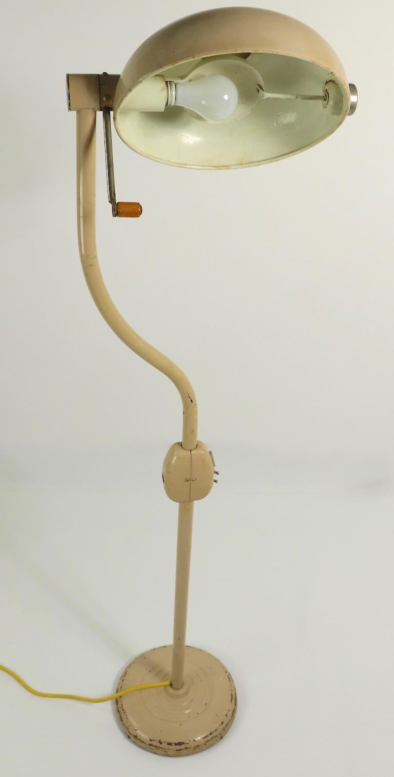 20th Century Industrial Adjustable Medical Floor Lamp by Hill Rom