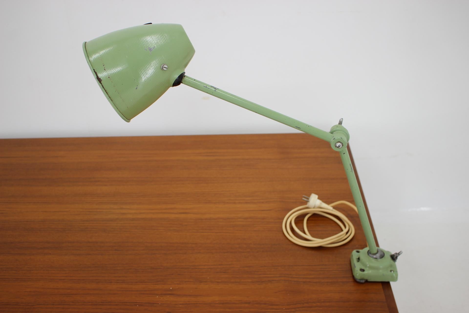 Industrial Adjustable Metal Table Lamp with Patina, 1950s 1