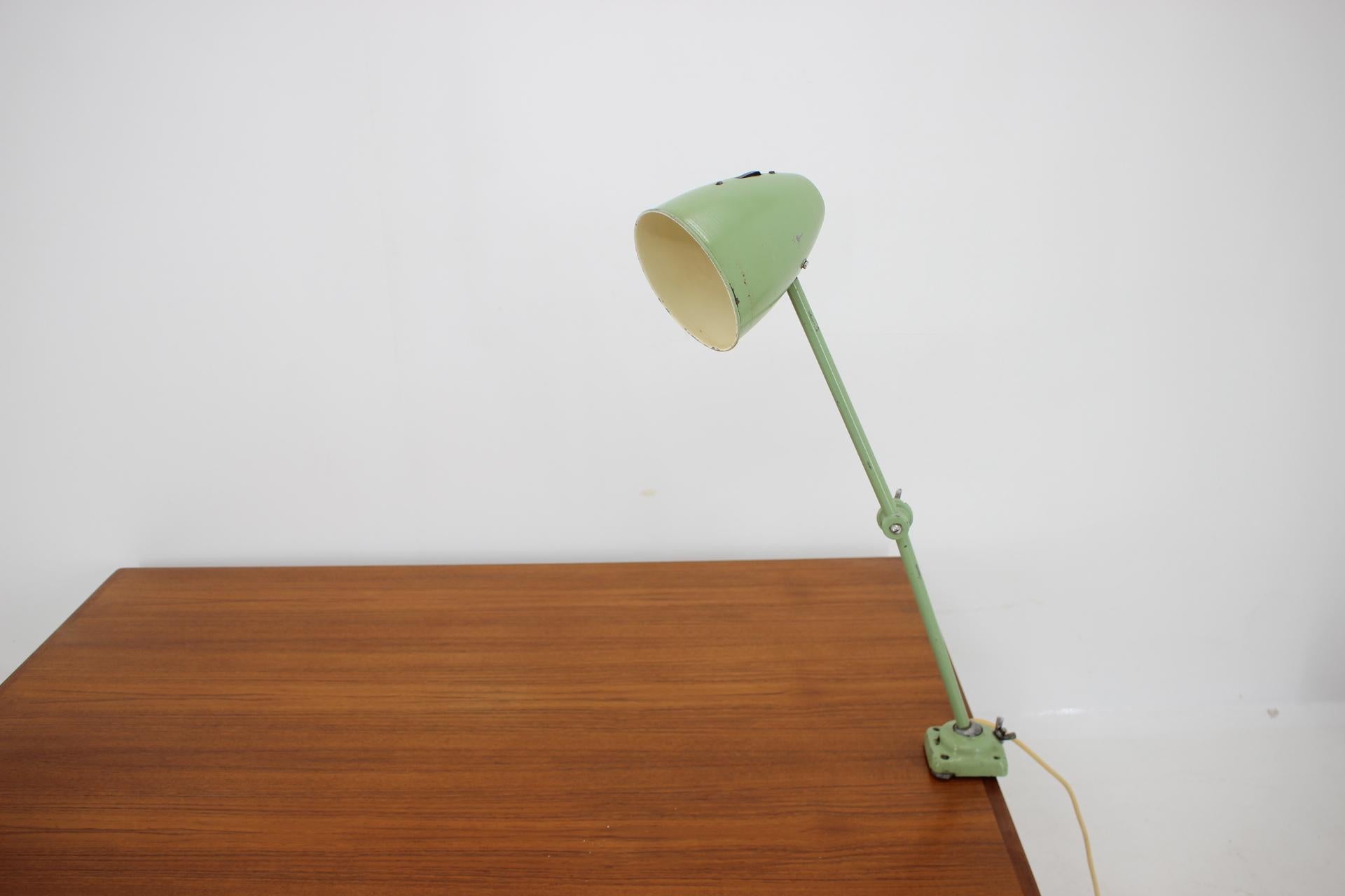 Industrial Adjustable Metal Table Lamp with Patina, 1950s 3