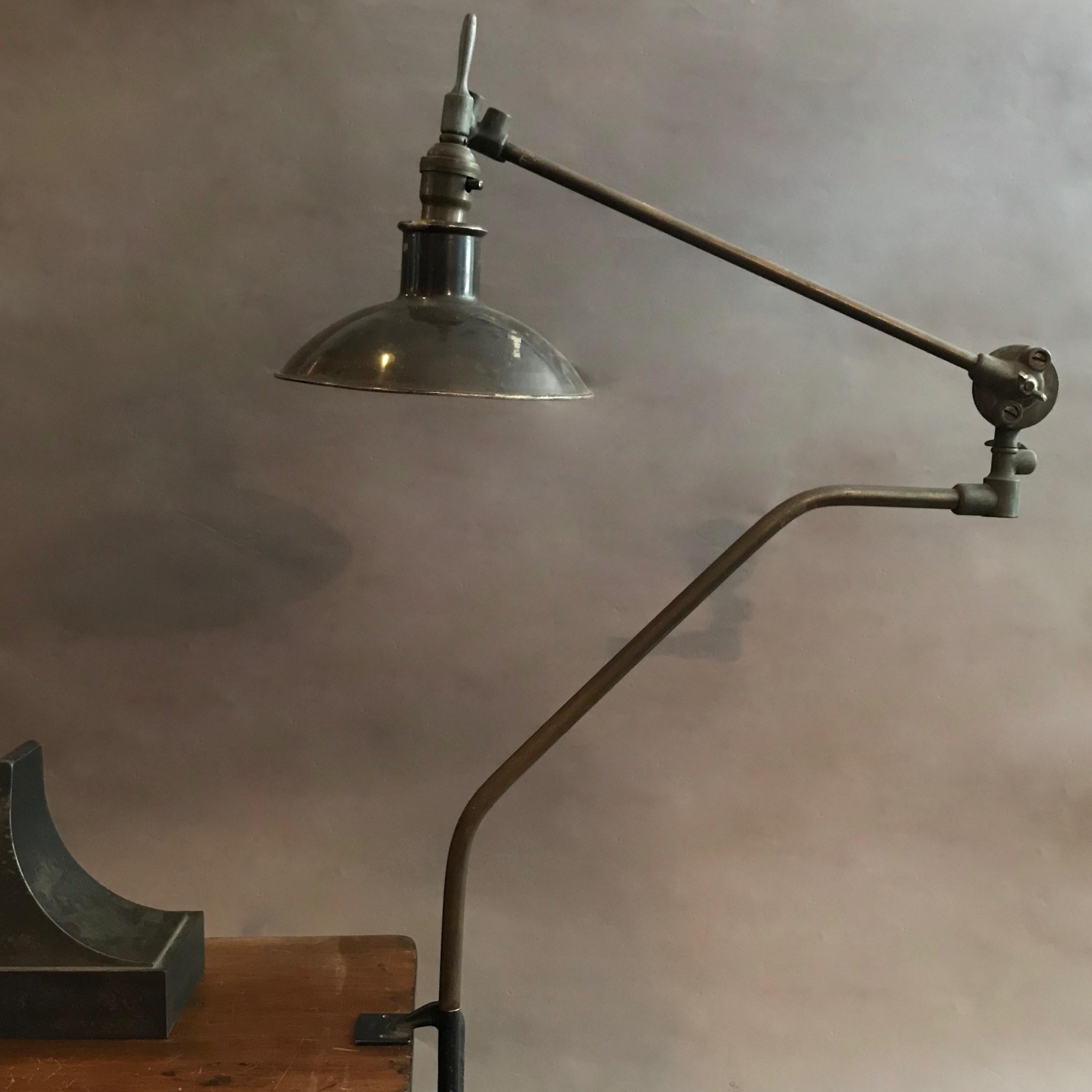American Industrial Adjustable Metal Task Lamp by Malleable