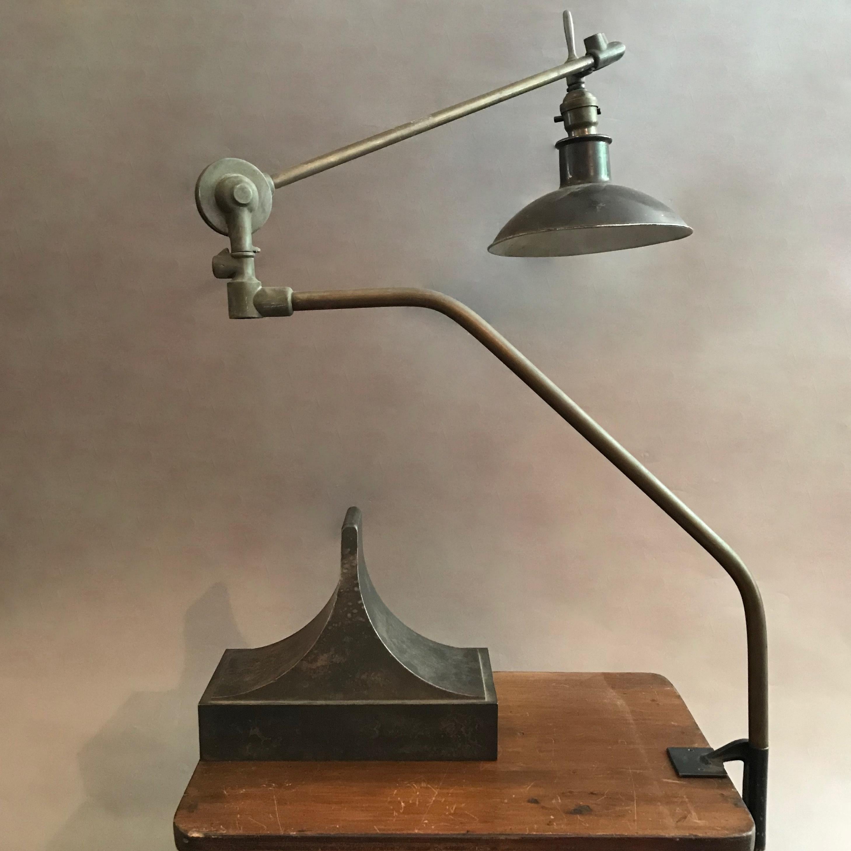 20th Century Industrial Adjustable Metal Task Lamp by Malleable
