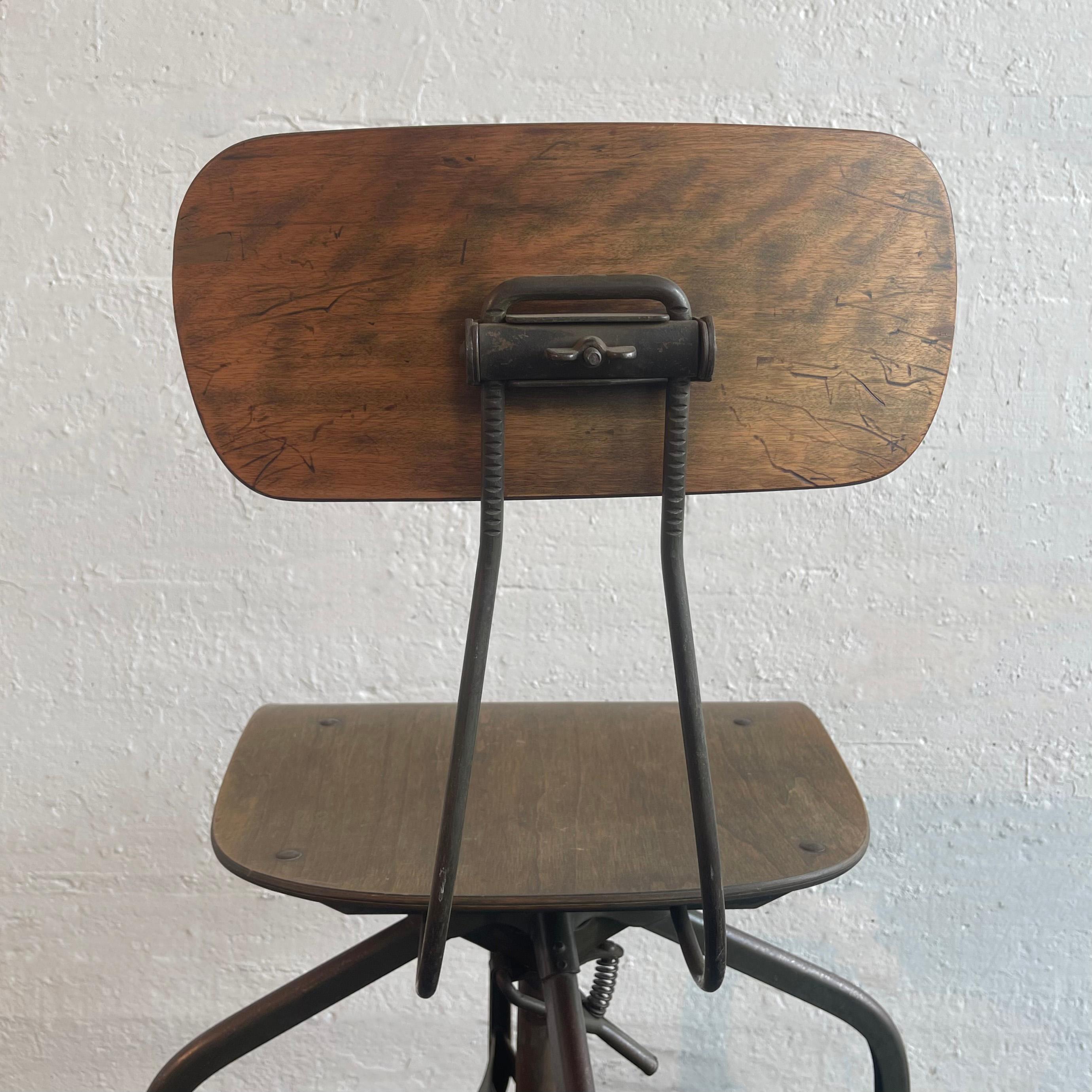 20th Century Industrial Adjustable Swivel Chair By Toledo Metal Furniture Co.