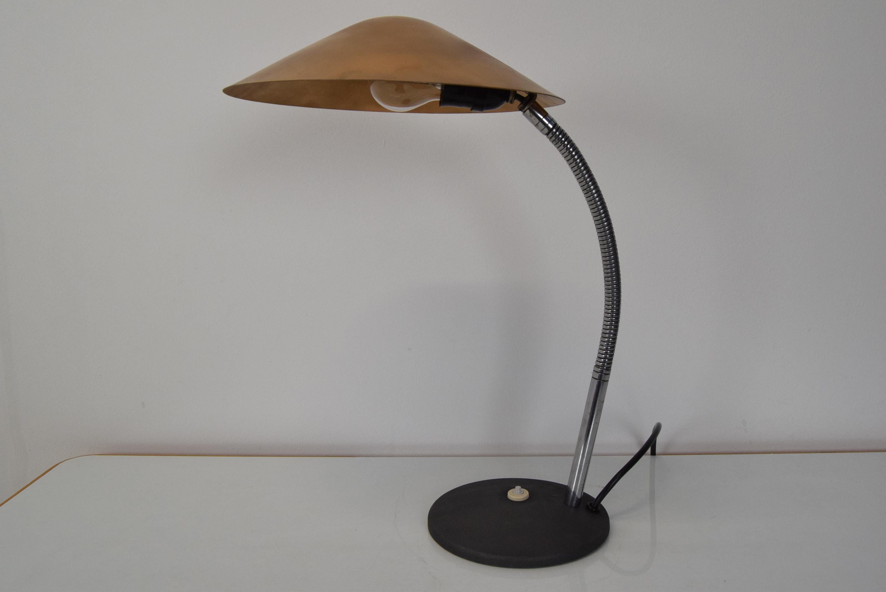 Czech Industrial Adjustable Table Lamp/Instala Děčín, 1960's For Sale