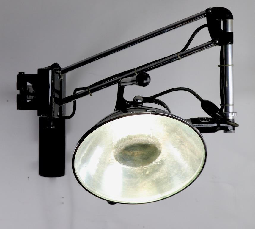 Industrial Adjustable Wall Mount Dental Light by the Wilmont Castle Co. 1