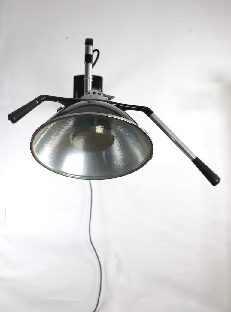 Industrial Adjustable Wall Mount Dental Light by the Wilmont Castle Co. In Good Condition In New York, NY