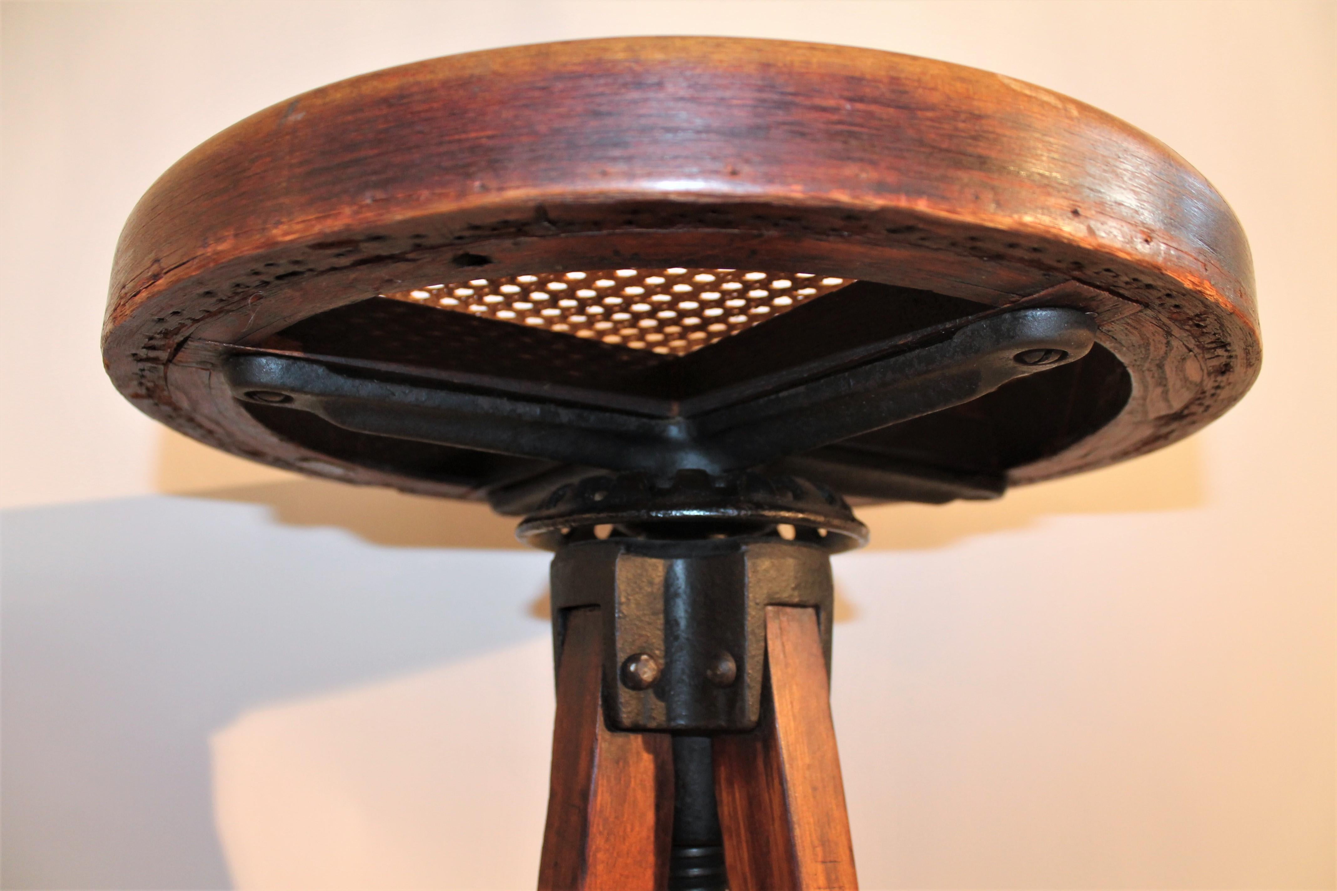 adjustable stool wood