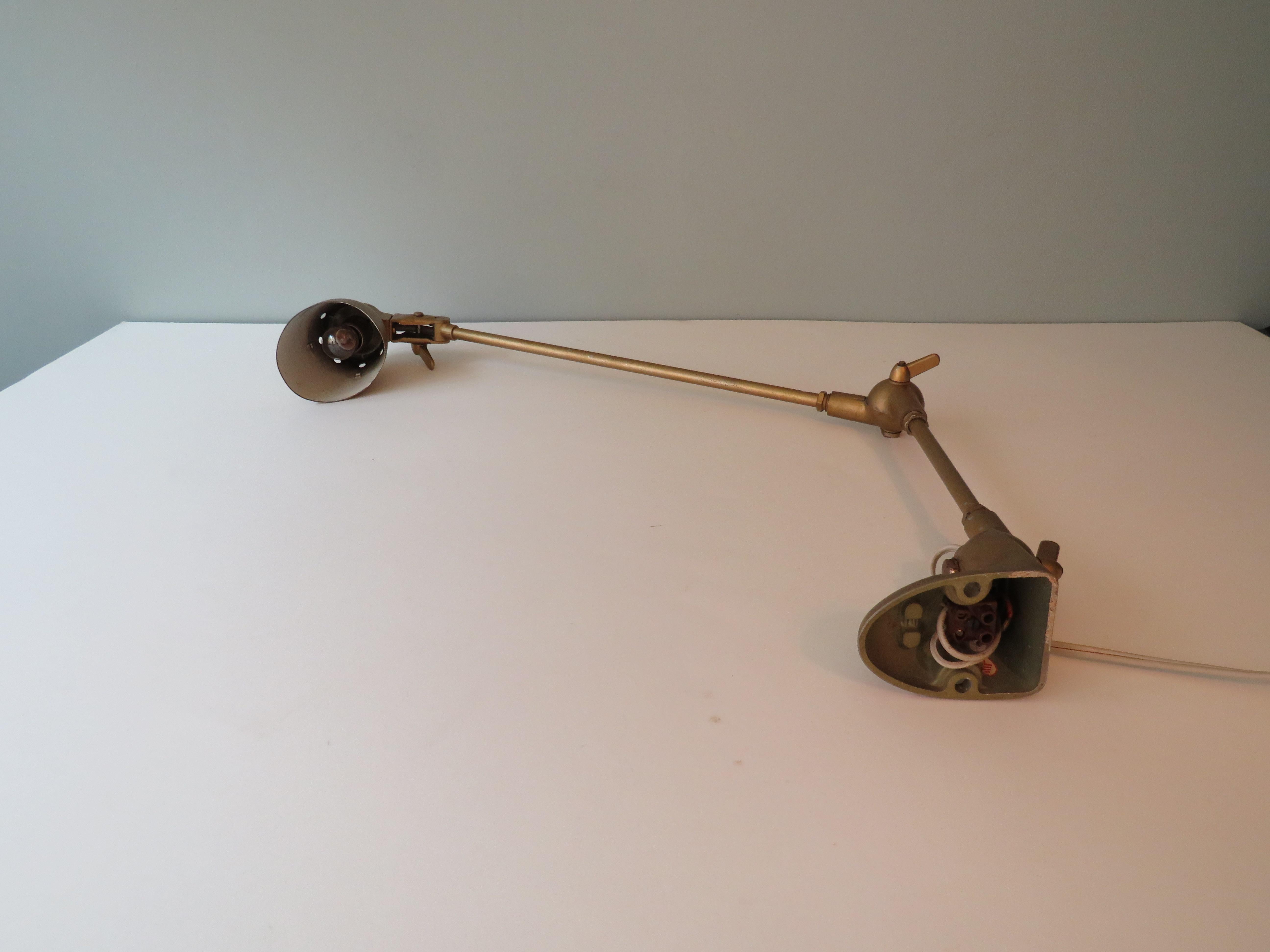 Industrial Adjustable Worktop or Wall Lamp by Pfaff, Germany, 1950s For Sale 4