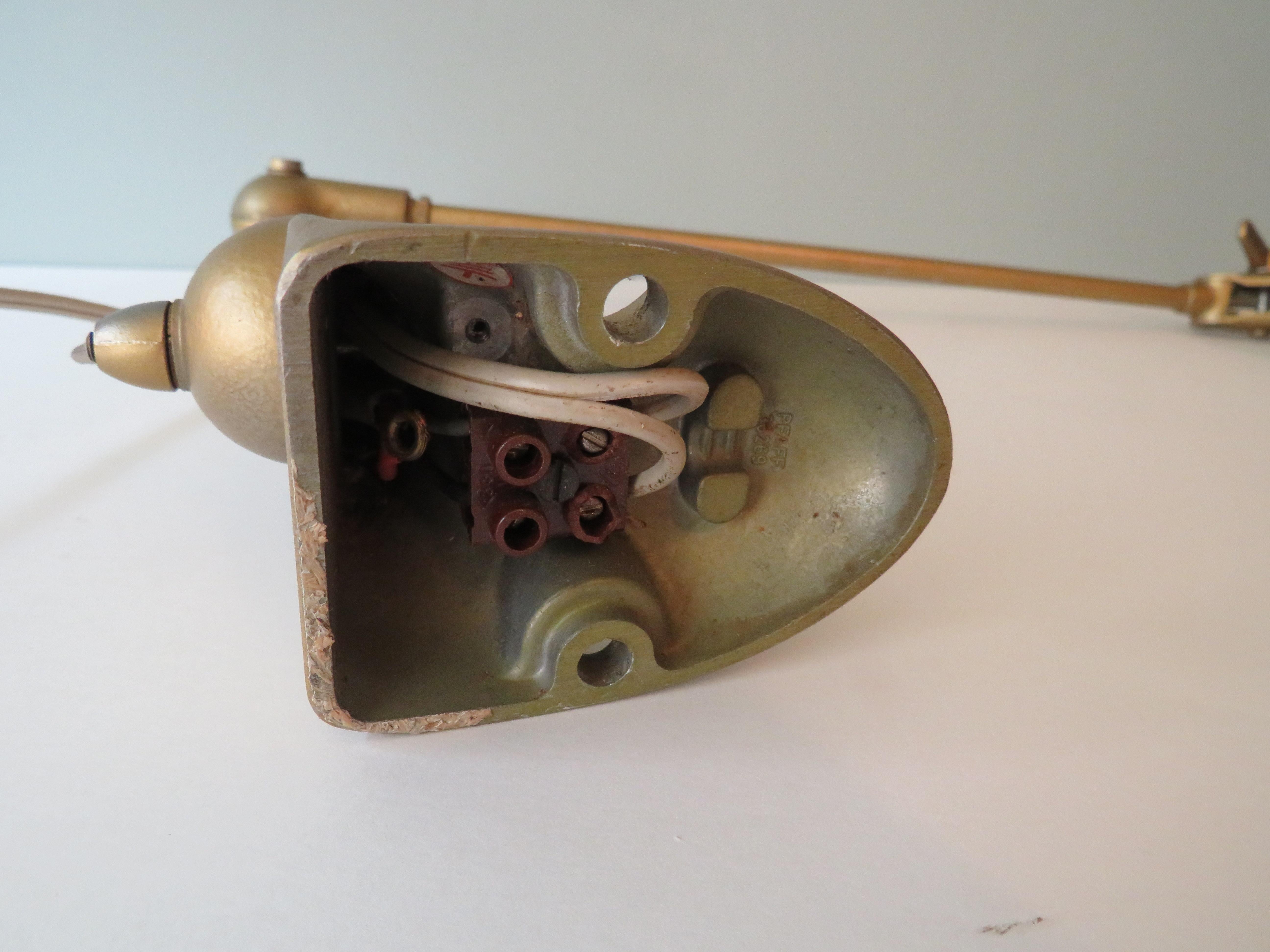 Industrial Adjustable Worktop or Wall Lamp by Pfaff, Germany, 1950s For Sale 1