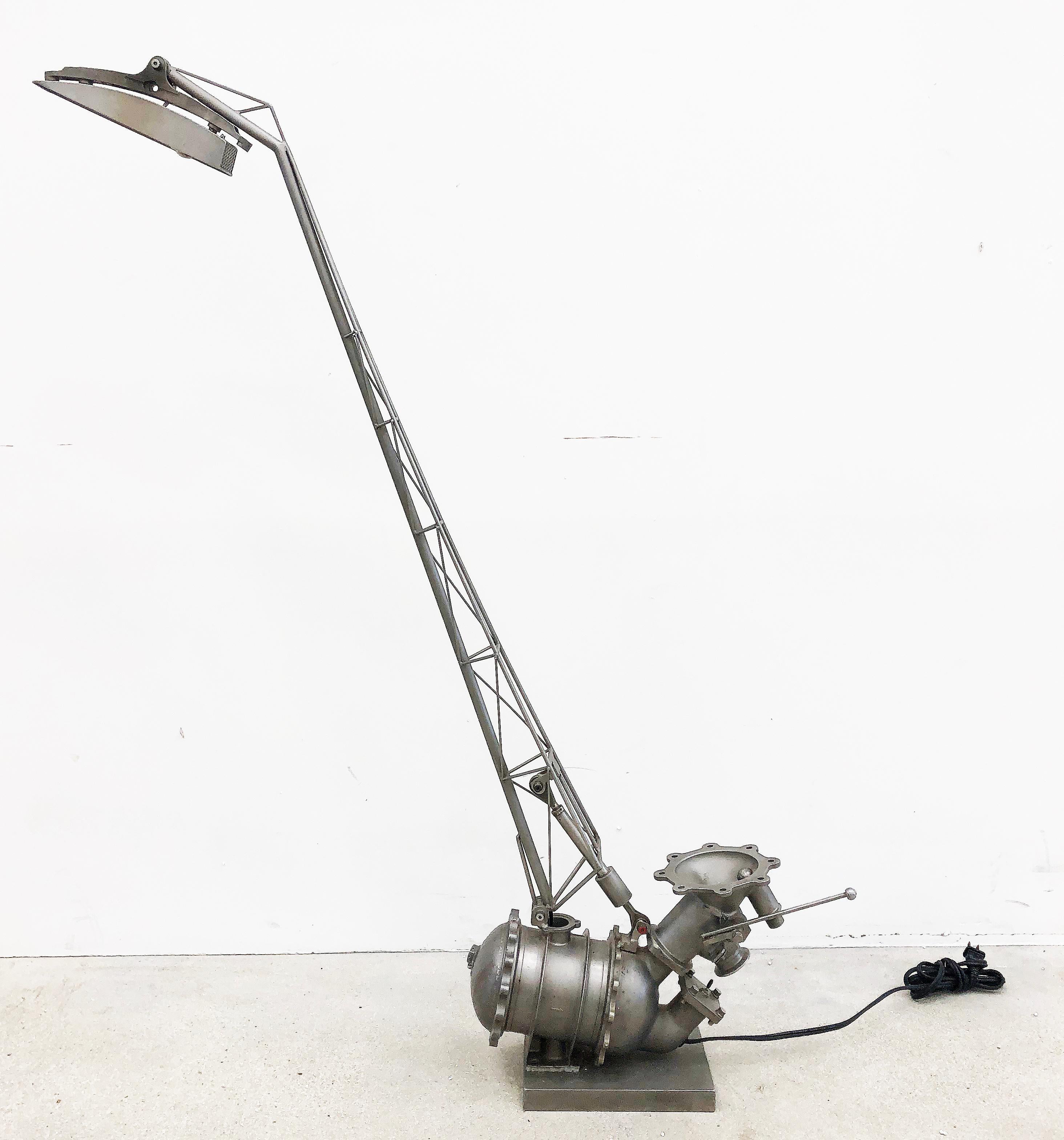Contemporary Industrial Aeronautics Parts Table Lamp by Omar Ali, Egyptian American Artist 