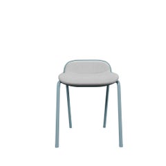 Industrial Air Finish Stool DUV with Cream fabric handcrafted by Murmurio