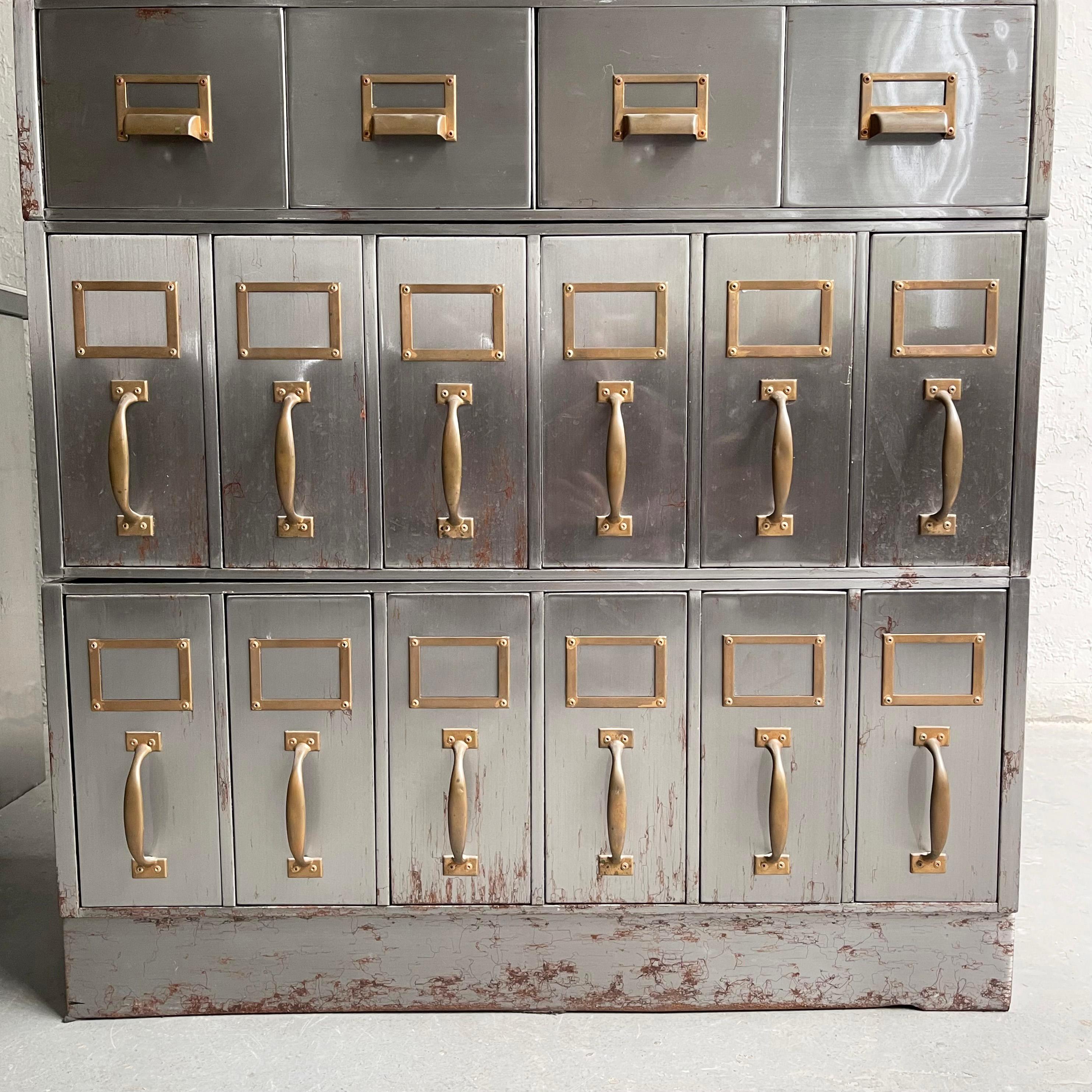 20th Century Industrial Allsteel Tall Multiple Drawer Filing Cabinet